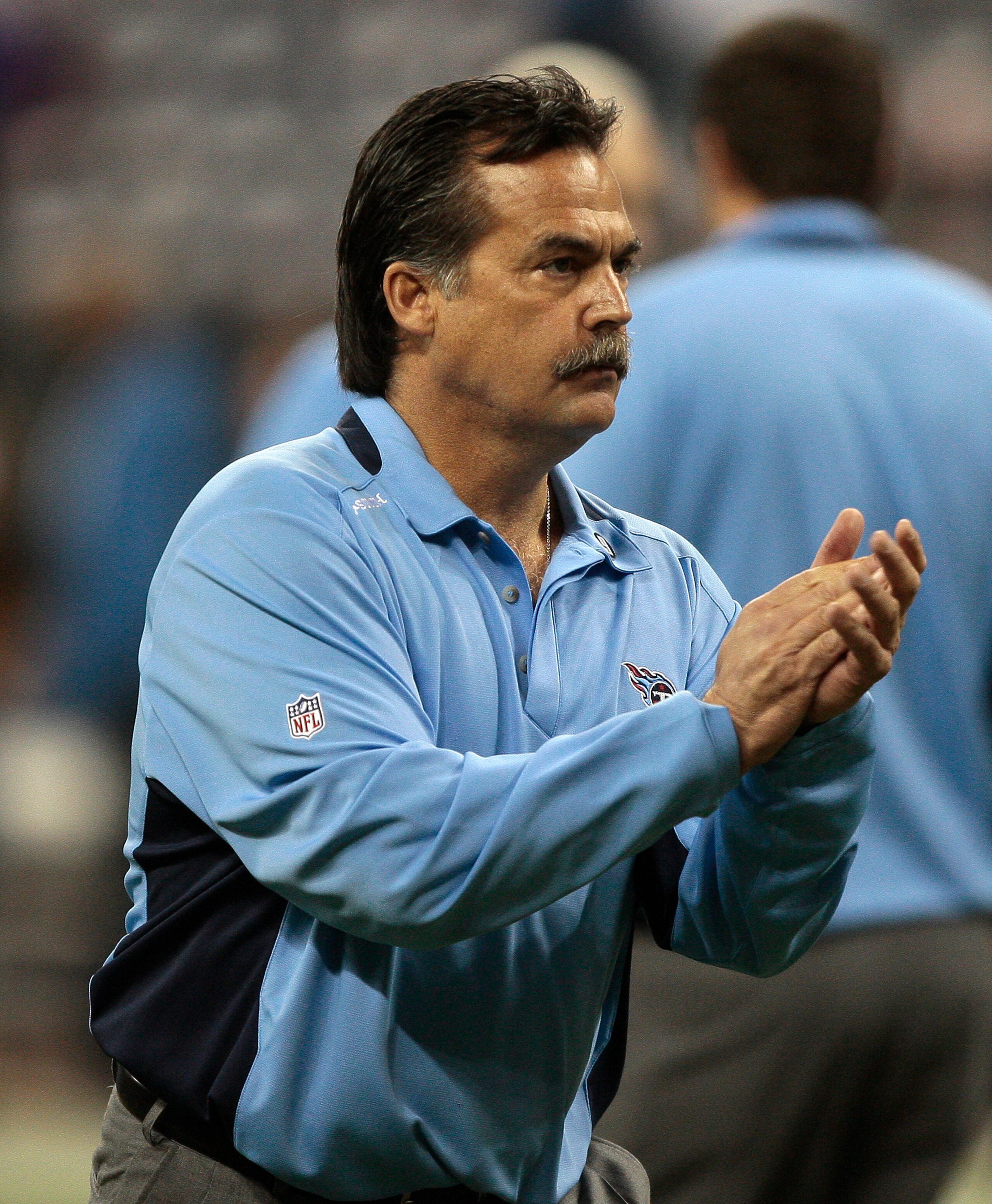 HOUSTON - NOVEMBER 23:  Tennessee Titans head coach Jeff Fisher at Reliant Stadium on November 23, 2009 in Houston, Texas.  (Photo by Bob Levey/Getty Images)
