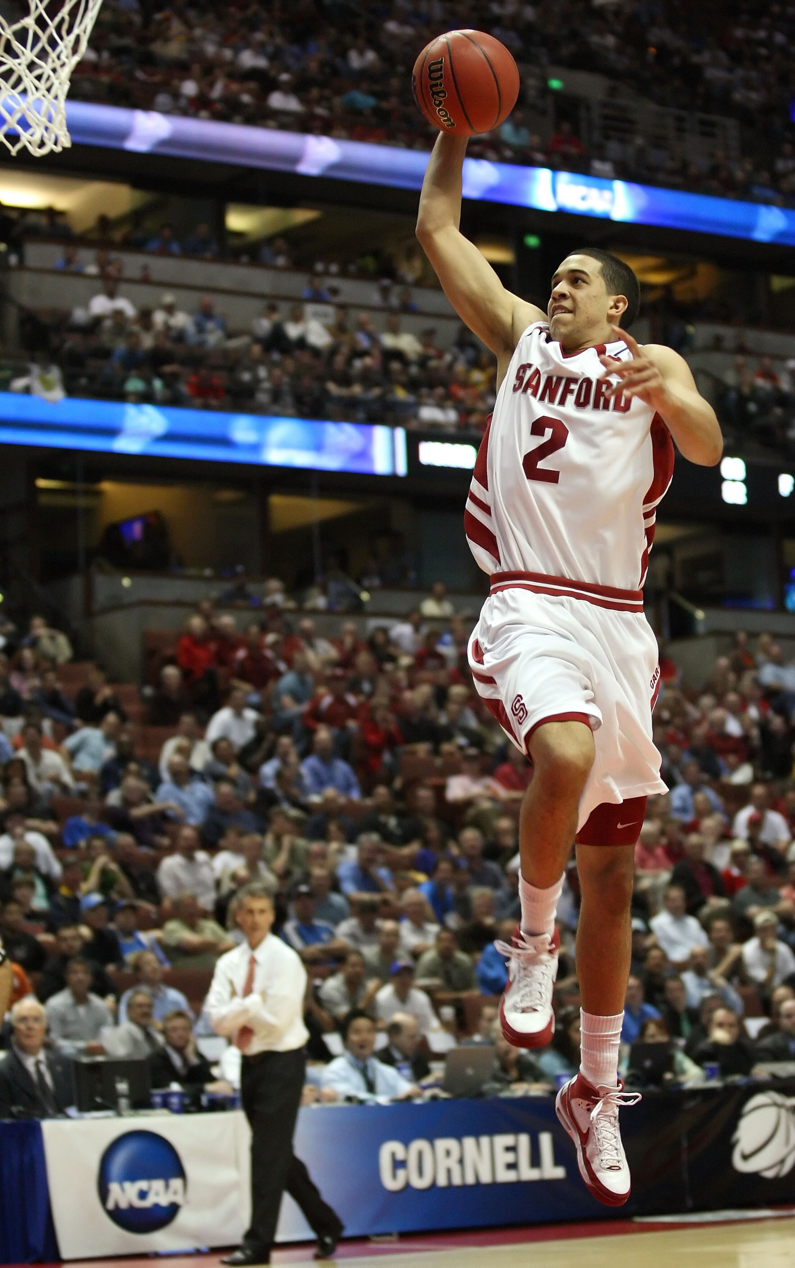 ANAHEIM, CA - MARCH 20: Landry Fields #2 of the Stanford Cardinal drives to the basket over the defense of the Cornell Big Red during the South Region first round of the NCAA Basketball Tournament at the Honda Center on March 20, 2008 in Anaheim, Califor ANAHEIM, CA - MARCH 20: Landry Fields #2 of the Stanford Cardinal drives to the basket over the defense of the Cornell Big Red during the South Region first round of the NCAA Basketball Tournament at the Honda Center on March 20, 2008 in Anaheim, Califor
