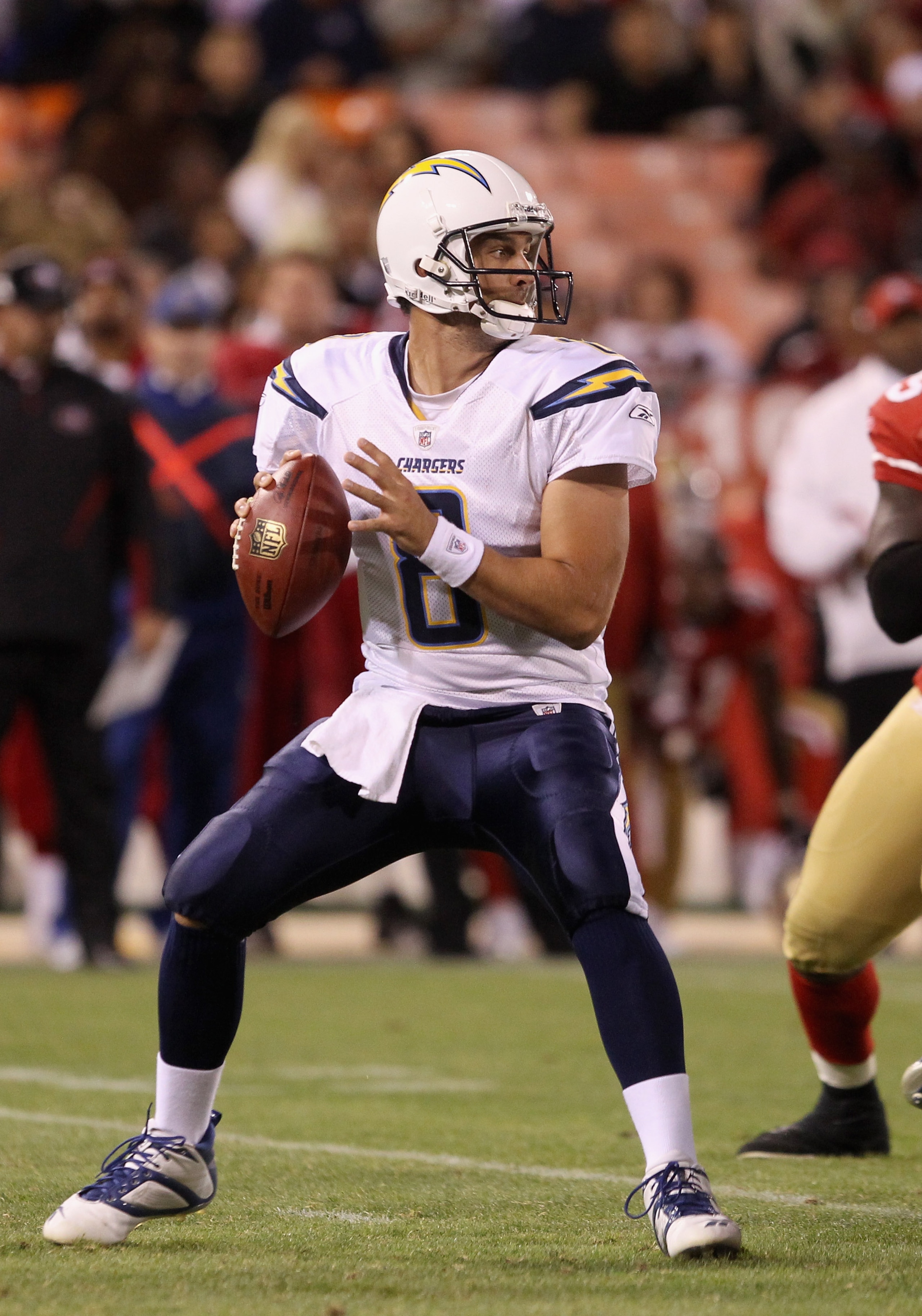 SAN FRANCISCO - SEPTEMBER 02:  Jonathan Crompton #8 of the San Diego Chargers in action during their game against the San Francisco 49ers at Candlestick Park  on September 2, 2010 in San Francisco, California.  (Photo by Ezra Shaw/Getty Images)