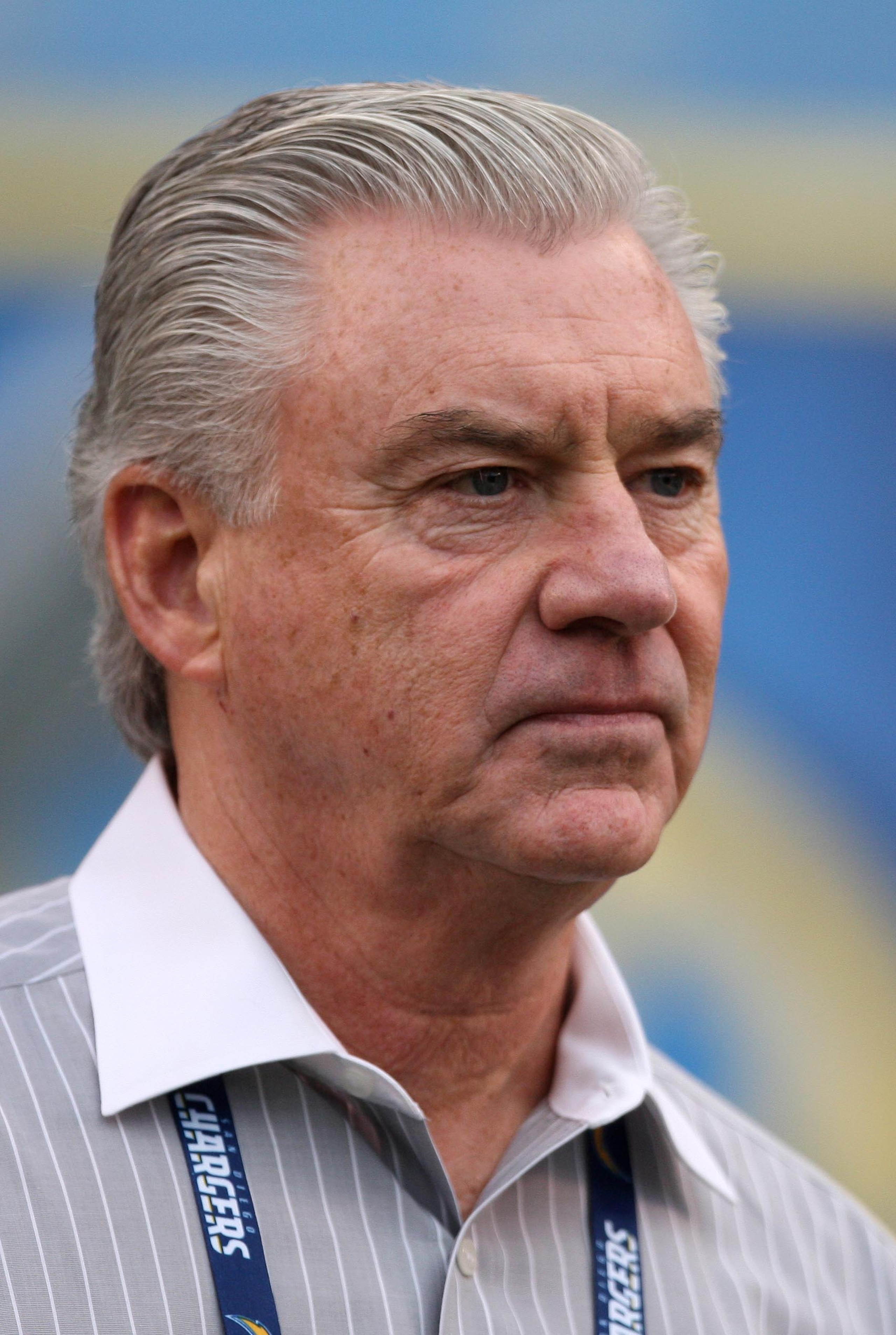 SAN DIEGO, CA - JANUARY 3:  General Manager A.J. Smith of the San Diego Chargers watches their game against the Washington Redskins on January 3, 2010 at Quolcomm Stadium in San Diego, California. (Photo by Donald Miralle/Getty Images)