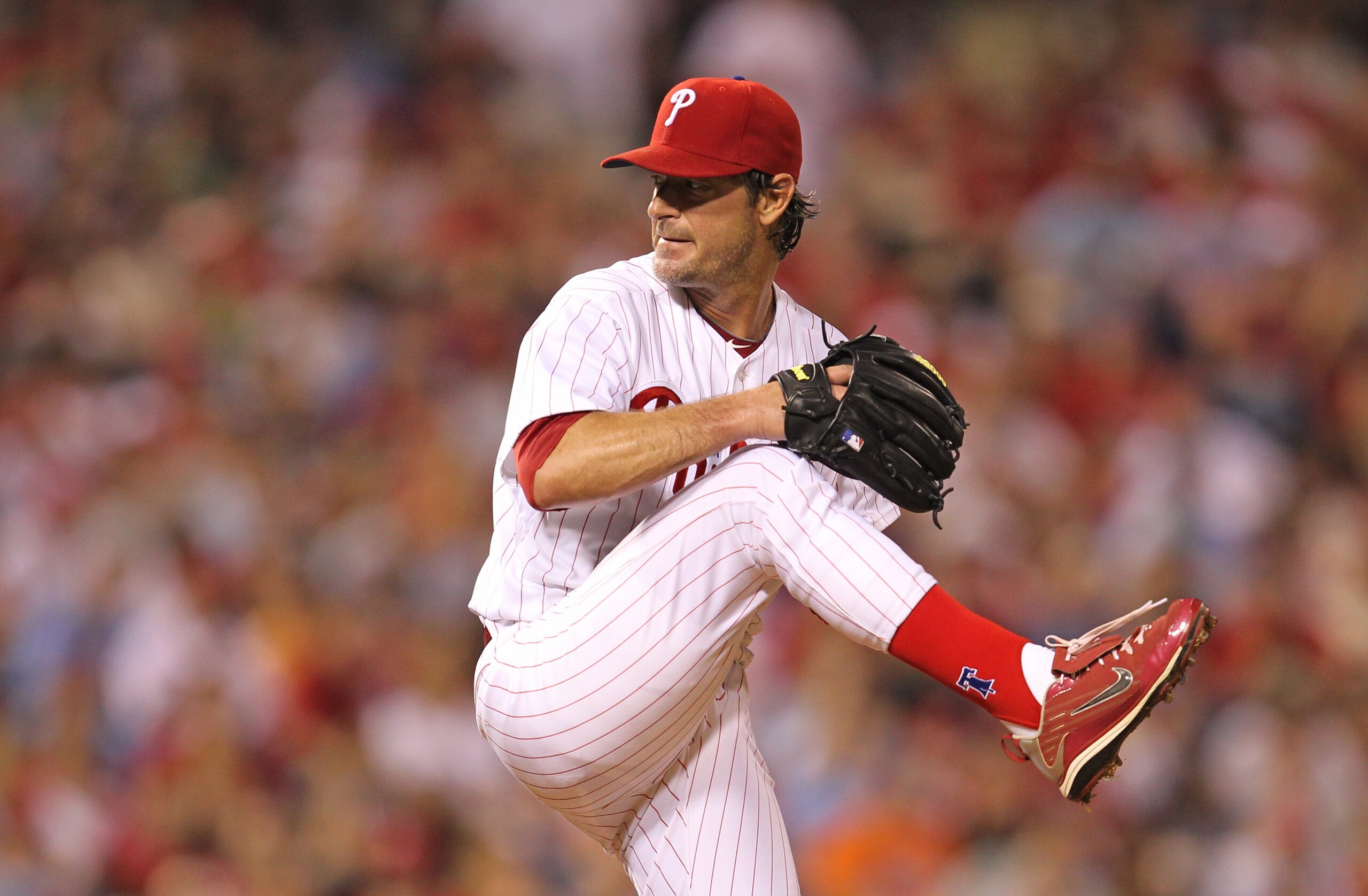 PHILADELPHIA - MAY 2: Starting pitcher Jamie Moyer #50 of the Philadelphia Phillies delivers a pitch during a game against the New York Mets at Citizens Bank Park on May 2, 2010 in Philadelphia, Pennsylvania. (Photo by Hunter Martin/Getty Images)
