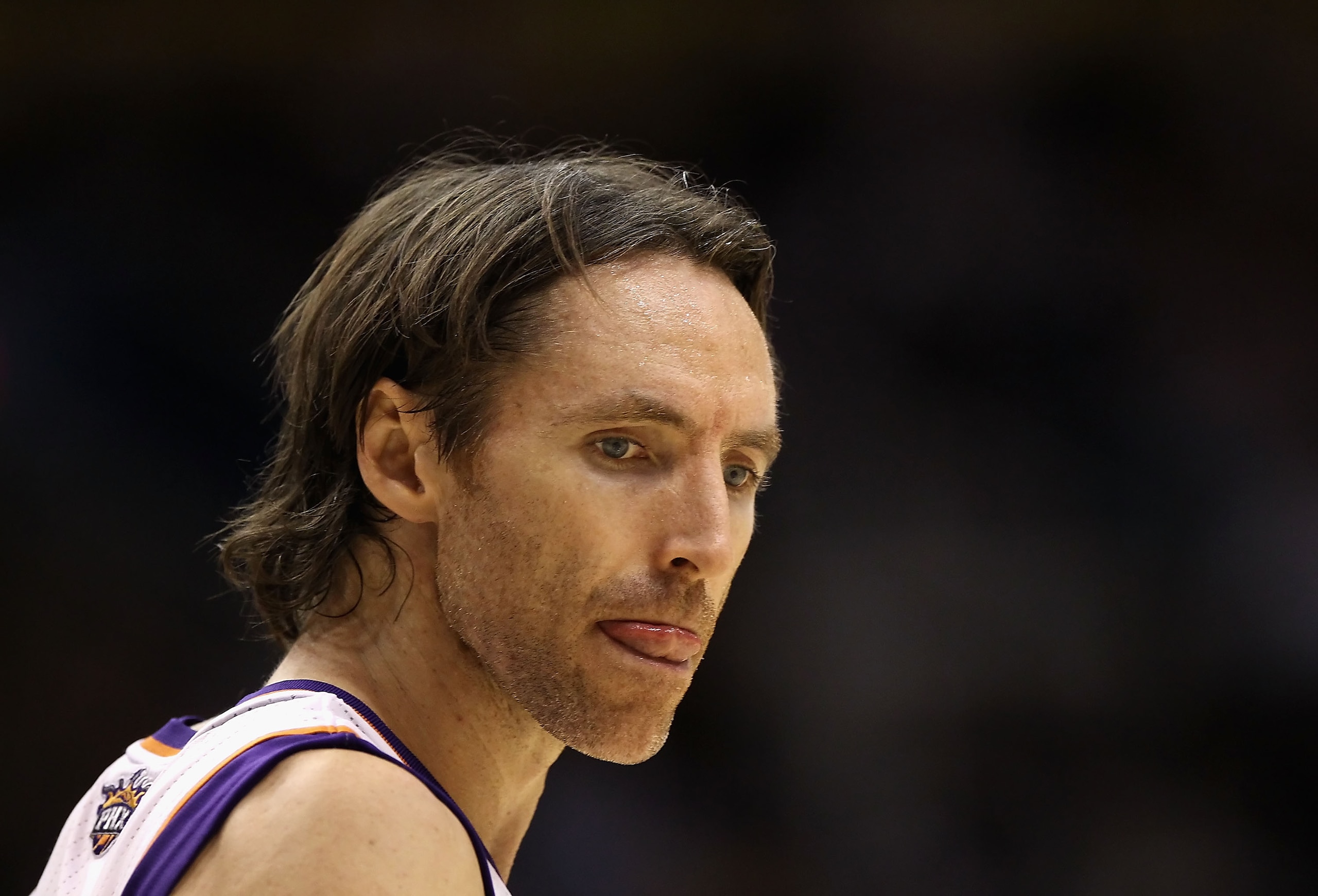 PHOENIX - DECEMBER 10:  Steve Nash #13 of the Phoenix Suns reacts during the NBA game against the Portland Trail Blazers at US Airways Center on December 10, 2010 in Phoenix, Arizona.  The Trail Blazers defeated the Suns 101-94. NOTE TO USER: User express