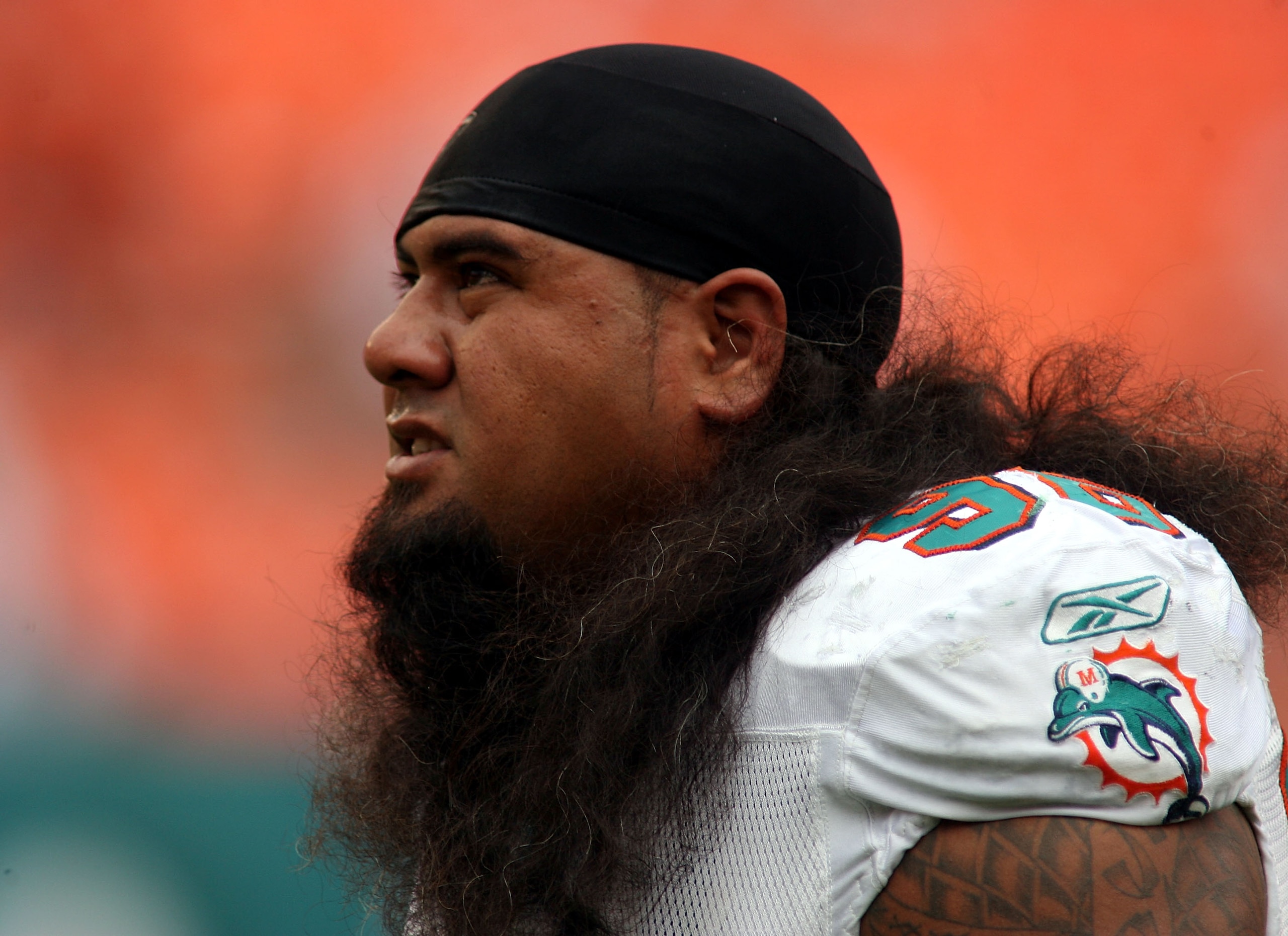 MIAMI - DECEMBER 19:  Defensive tackle Paul Soliai #96 of the Miami Dolphins walks off the field against the Buffalo Bills at Sun Life Stadium on December 19, 2010 in Miami, Florida. The Bills defeated the Dolphins 17-14.  (Photo by Marc Serota/Getty Imag