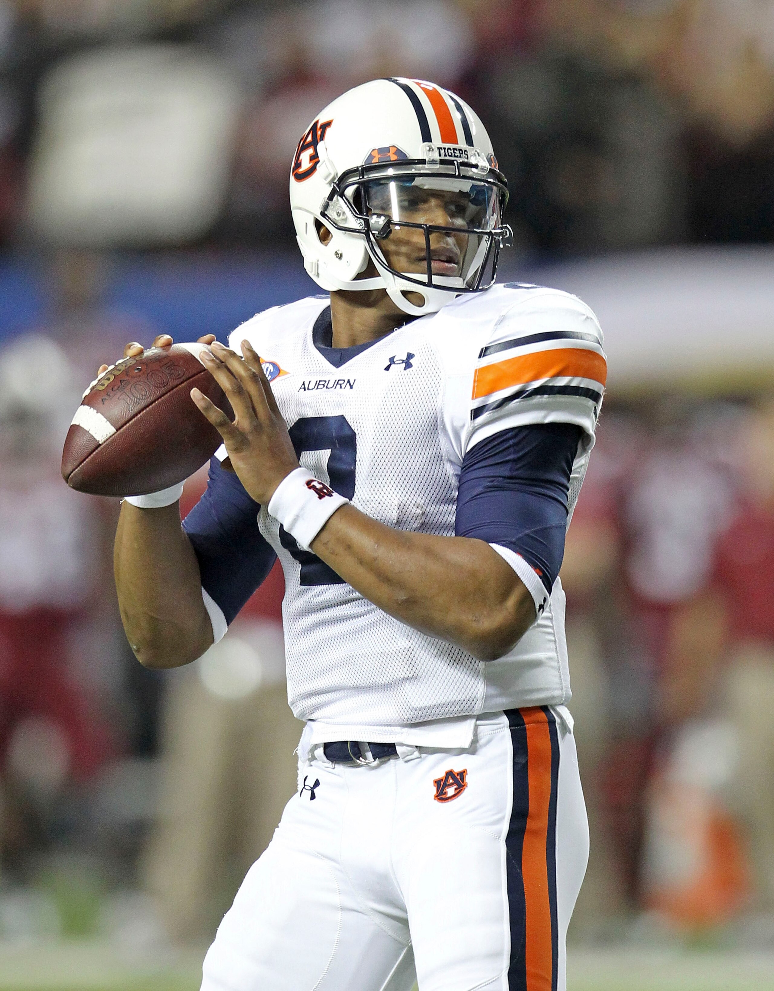 ATLANTA - DECEMBER 04: Quarterback Cam Newton #2 of the Auburn Tigers looks to pass the ball during the 2010 SEC Championship against the South Carolina Gamecocks at Georgia Dome on December 4, 2010 in Atlanta, Georgia. (Photo by Mike Zarrilli/Getty Ima ATLANTA - DECEMBER 04: Quarterback Cam Newton #2 of the Auburn Tigers looks to pass the ball during the 2010 SEC Championship against the South Carolina Gamecocks at Georgia Dome on December 4, 2010 in Atlanta, Georgia. (Photo by Mike Zarrilli/Getty Ima
