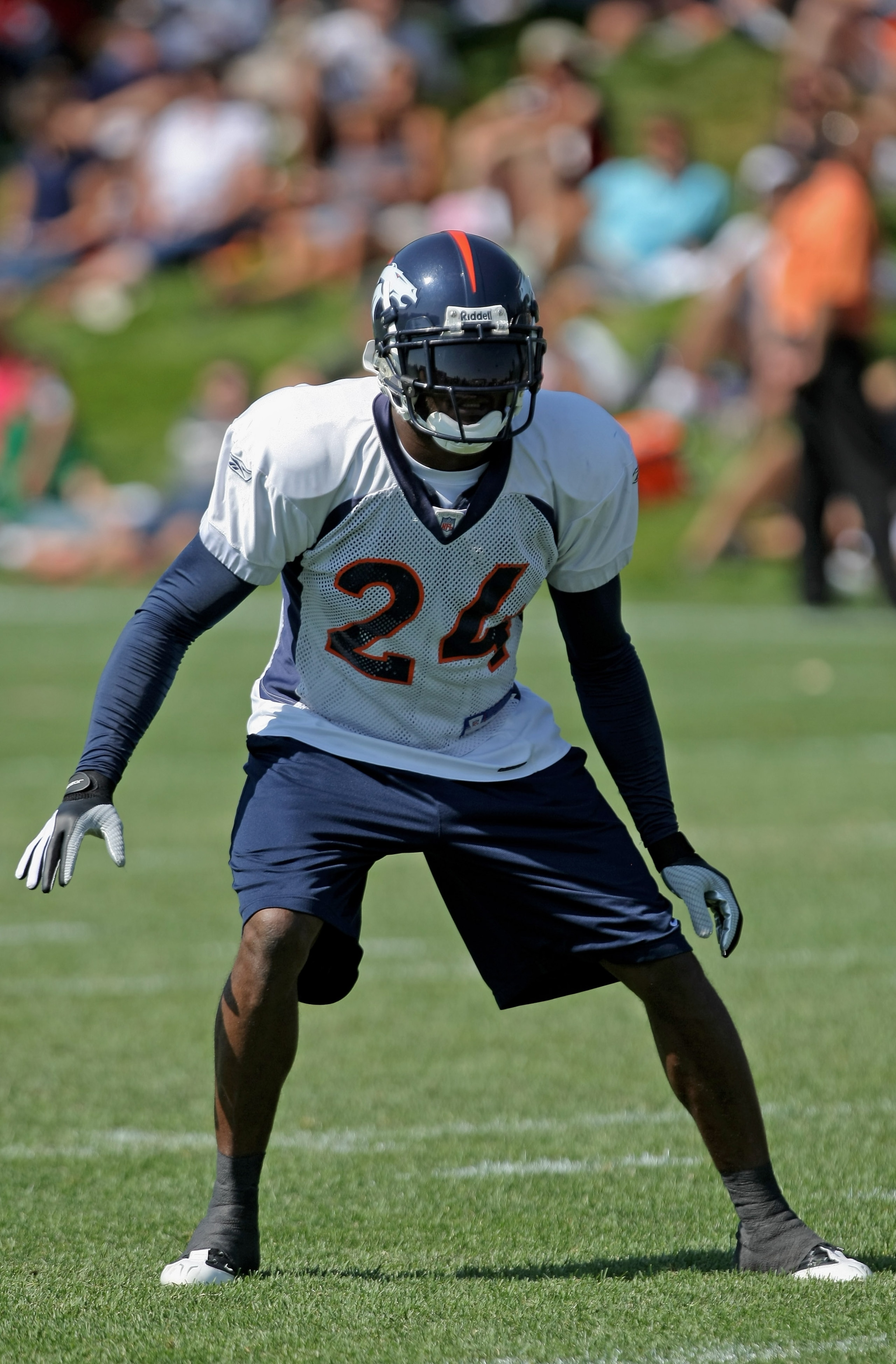 ENGLEWOOD, CO - JULY 29: Cornerback Champ Bailey #24 of the Denver Broncos participates in the morning session during training camp at the Bronco facility July 29, 2008 in Englewood, Colorado. (Photo by Doug Pensinger/Getty Images) ENGLEWOOD, CO - JULY 29: Cornerback Champ Bailey #24 of the Denver Broncos participates in the morning session during training camp at the Bronco facility July 29, 2008 in Englewood, Colorado. (Photo by Doug Pensinger/Getty Images)