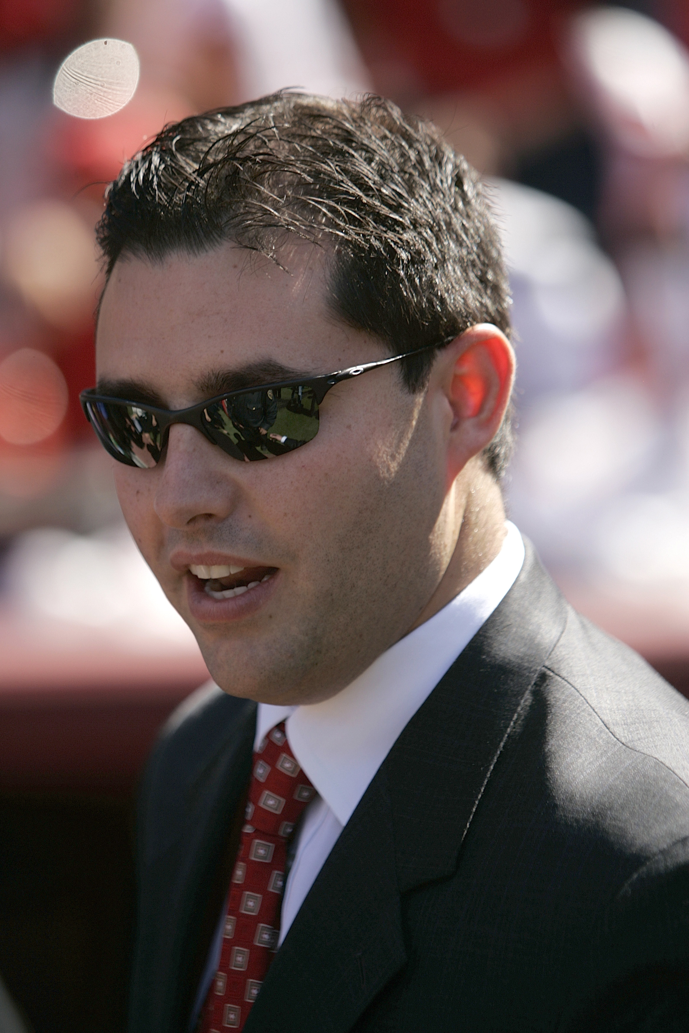 SAN FRANCISCO - SEPTEMBER 20: Jed York, team president and owner of the San Francisco 49ers waits to go out for a half time presentation during home opener as the San Francisco 49ers host the Seattle Seahawks at Candlestick Park September 20, 2009 in San