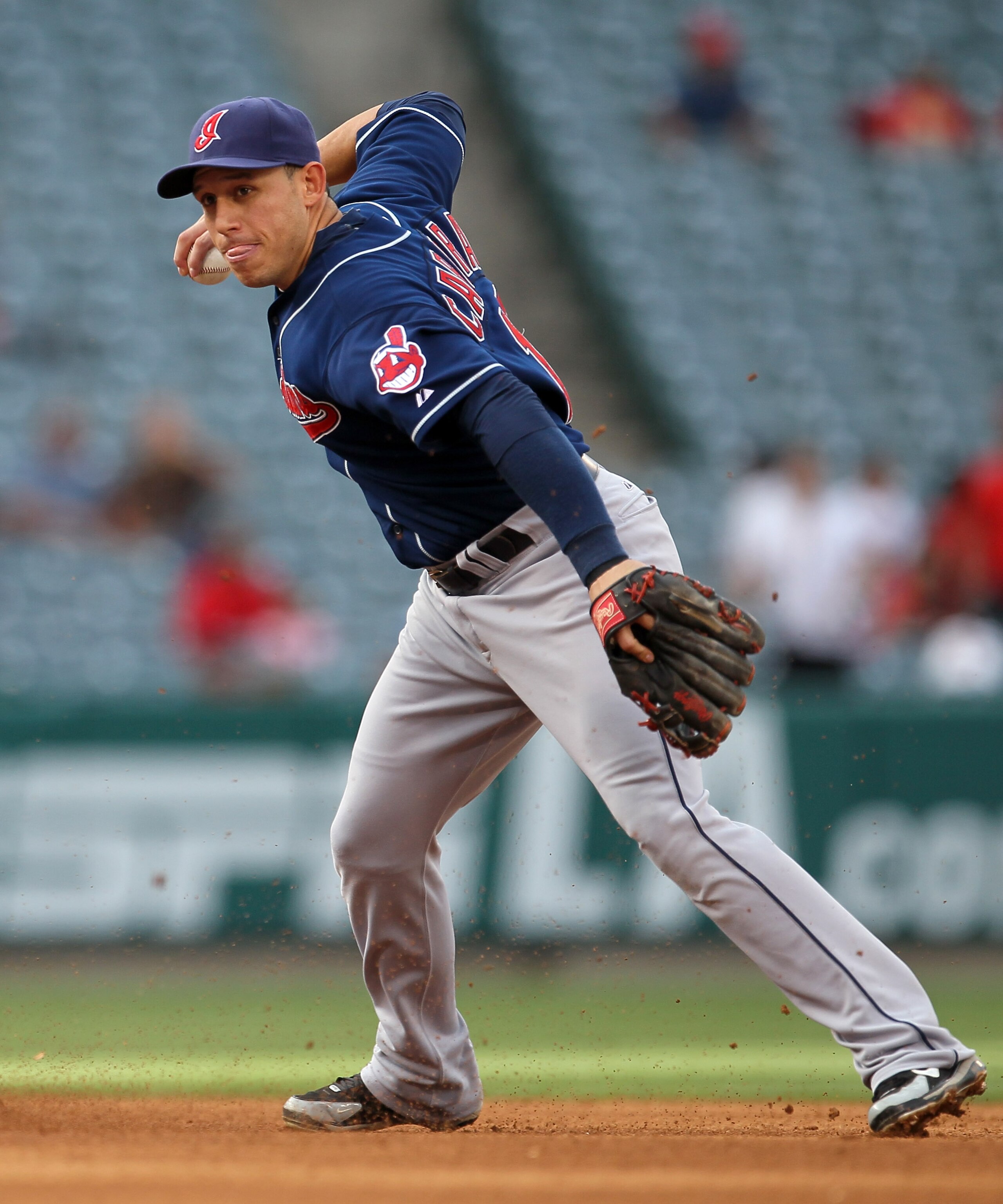 ANAHEIM, CA - SEPTEMBER 8: Astrubal Cabrera #13 of the Cleveland Indians turns a double play against the Los Angeles Angels of Anaheim on September 8, 2010 at Angel Stadium in Anaheim, California. The Angels won 4-3 in 16 innings. (Photo by Stephen Du ANAHEIM, CA - SEPTEMBER 8: Astrubal Cabrera #13 of the Cleveland Indians turns a double play against the Los Angeles Angels of Anaheim on September 8, 2010 at Angel Stadium in Anaheim, California. The Angels won 4-3 in 16 innings. (Photo by Stephen Du