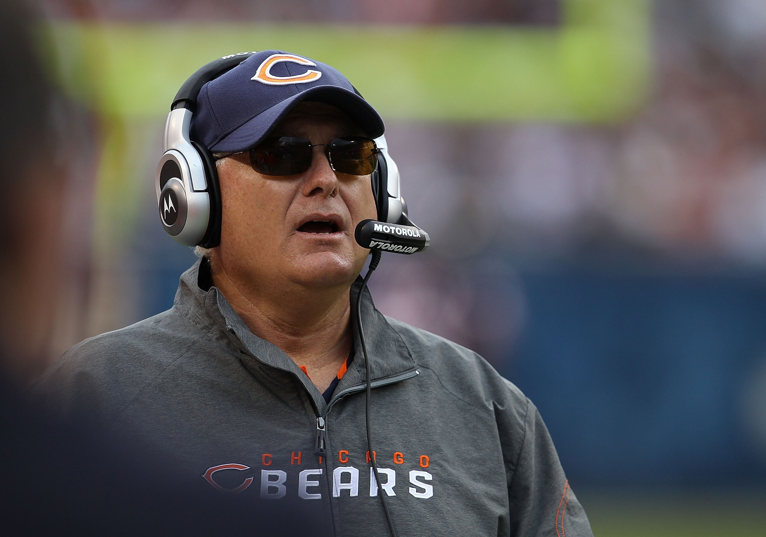 CHICAGO - OCTOBER 24: Offensive coordinator Mike Martz of the Chicago Bears watches a play against the Washington Redskins at Soldier Field on October 24, 2010 in Chicago, Illinois. The Redskins defeated the Bears 17-14. (Photo by Jonathan Daniel/Getty Im