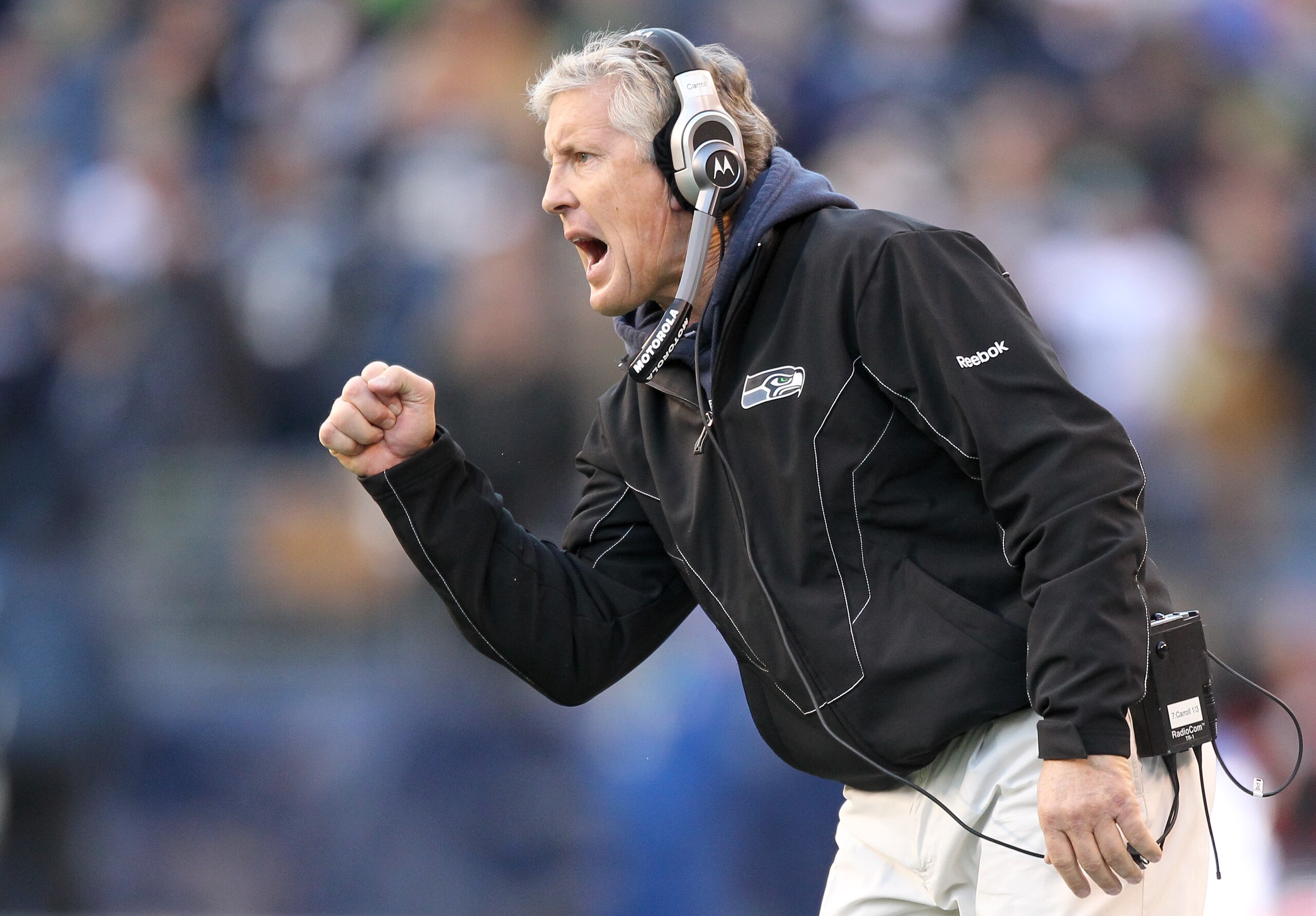 SEATTLE, WA - NOVEMBER 28: Head coach Pete Carroll of the Seattle Seahawks looks on during the game against the Kansas City Chiefs at Qwest Field on November 28, 2010 in Seattle, Washington. (Photo by Otto Greule Jr/Getty Images) SEATTLE, WA - NOVEMBER 28: Head coach Pete Carroll of the Seattle Seahawks looks on during the game against the Kansas City Chiefs at Qwest Field on November 28, 2010 in Seattle, Washington. (Photo by Otto Greule Jr/Getty Images)