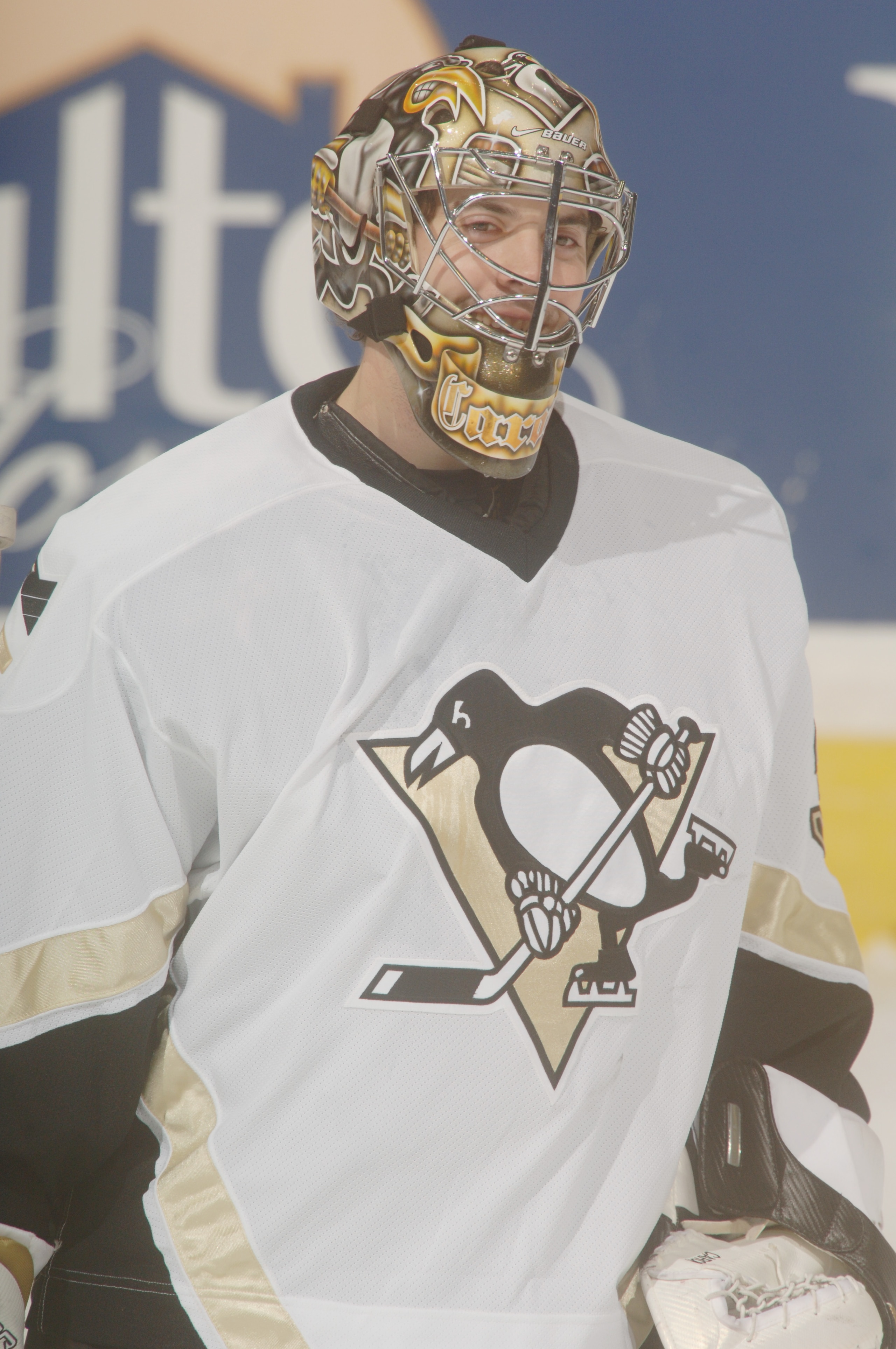 WASHINGTON - FEBRUARY 11:  Goaltender Sebastien Caron #31 of the Pittsburgh Penguins looks on against the Washington Capitals during the NHL game on February 11, 2006 at MCI Center in Washington, DC.  The Penguins won 6-3.  (Photo by Mitchell Layton/Getty