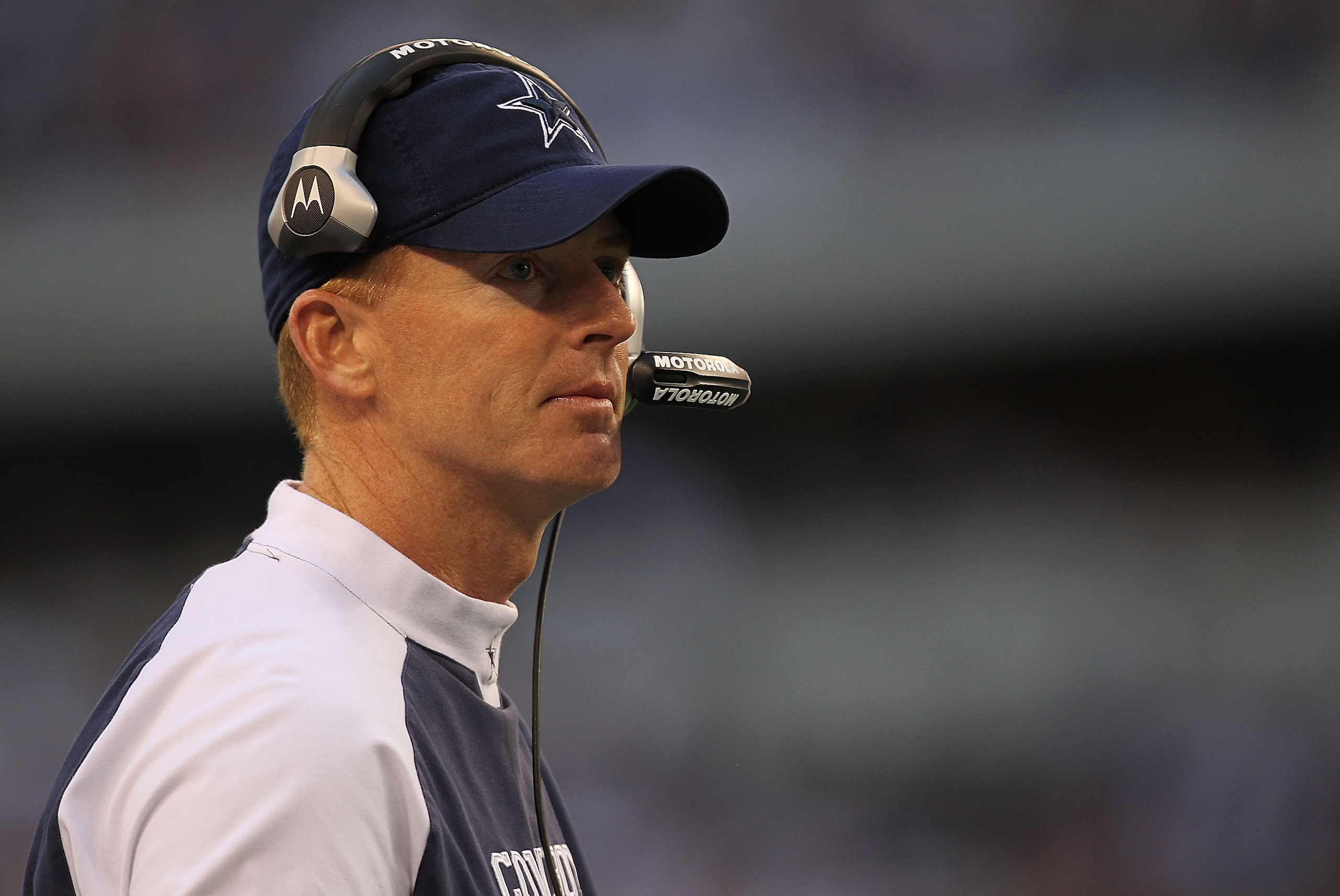 ARLINGTON, TX - DECEMBER 19: Interim head coach Jason Garrett of the Dallas Cowboys during a game against the Washington Redskins at Cowboys Stadium on December 19, 2010 in Arlington, Texas. (Photo by Ronald Martinez/Getty Images) ARLINGTON, TX - DECEMBER 19: Interim head coach Jason Garrett of the Dallas Cowboys during a game against the Washington Redskins at Cowboys Stadium on December 19, 2010 in Arlington, Texas. (Photo by Ronald Martinez/Getty Images)