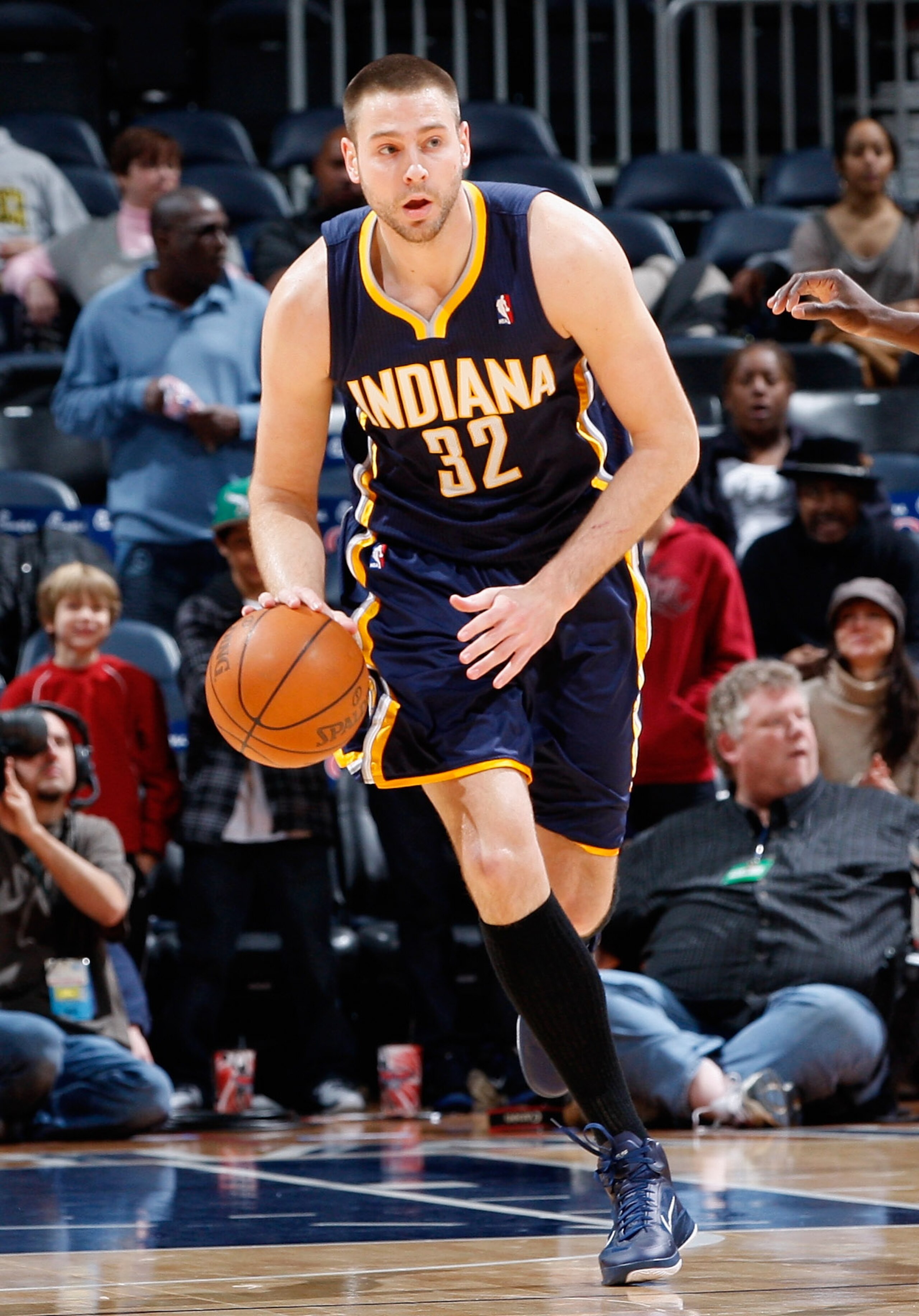 ATLANTA, GA - DECEMBER 11:  Josh McRoberts #32 of the Indiana Pacers against the Atlanta Hawks at Philips Arena on December 11, 2010 in Atlanta, Georgia.  NOTE TO USER: User expressly acknowledges and agrees that, by downloading and/or using this Photogra