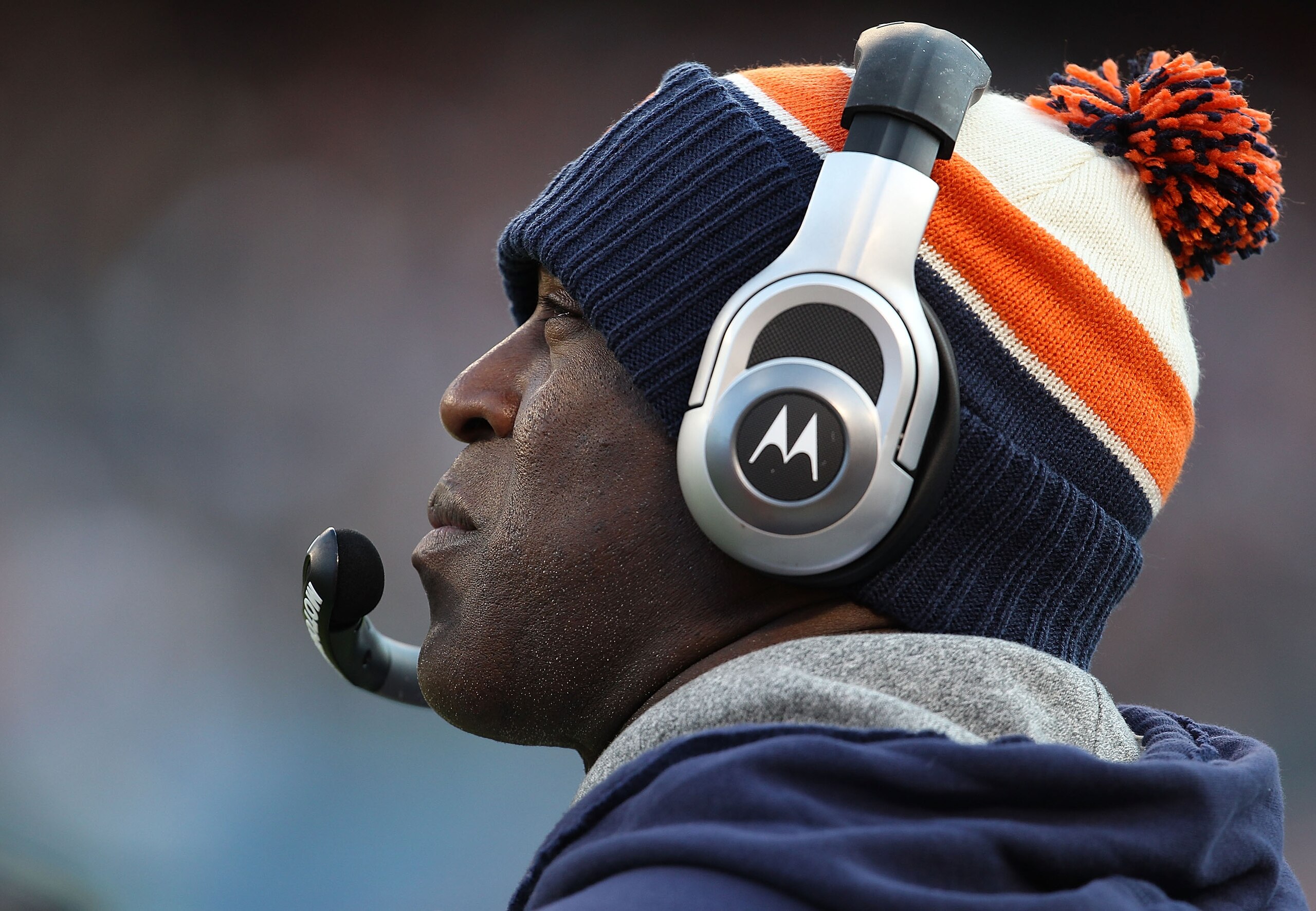 CHICAGO - NOVEMBER 14: Head coach Lovie Smith of the Chicago Bears watches as his team takes on the Minnesota Vikings at Soldier Field on November 14, 2010 in Chicago, Illinois. The Bears defeated the Vikings 27-13. (Photo by Jonathan Daniel/Getty Images)