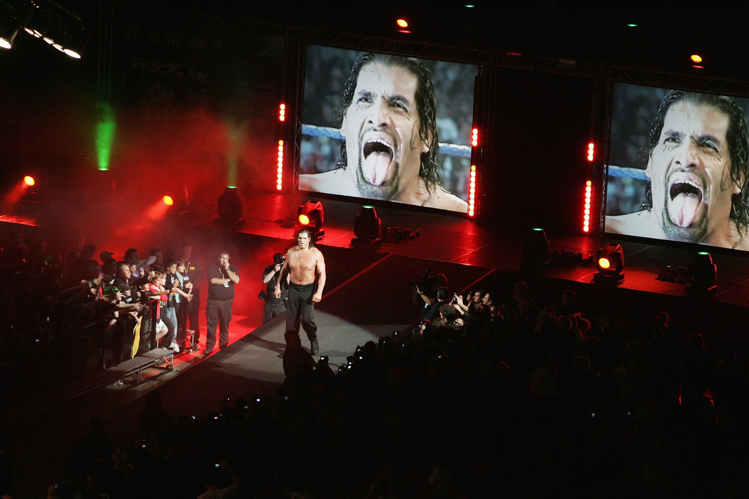 SYDNEY, AUSTRALIA - JUNE 15:  The Great Khali enters the Arena during WWE Smackdown at Acer Arena on June 15, 2008 in Sydney, Australia.  (Photo by Gaye Gerard/Getty Images)
