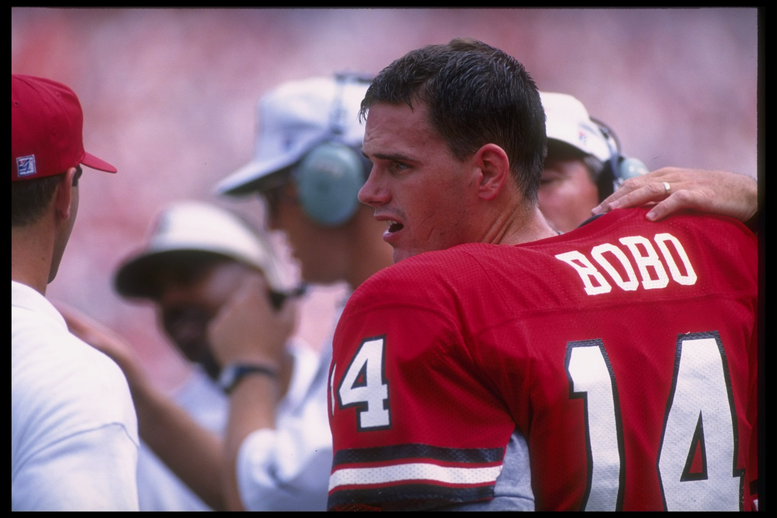 2 Sep 1995:  Quarterback Mike Bobo of the Georgia Bulldogs looks on during a game against the South Carolina Gamecocks at Sanford Stadium in Athens, Georgia.  Georgia won the game, 42-23. Mandatory Credit: Jamie Squire  /Allsport