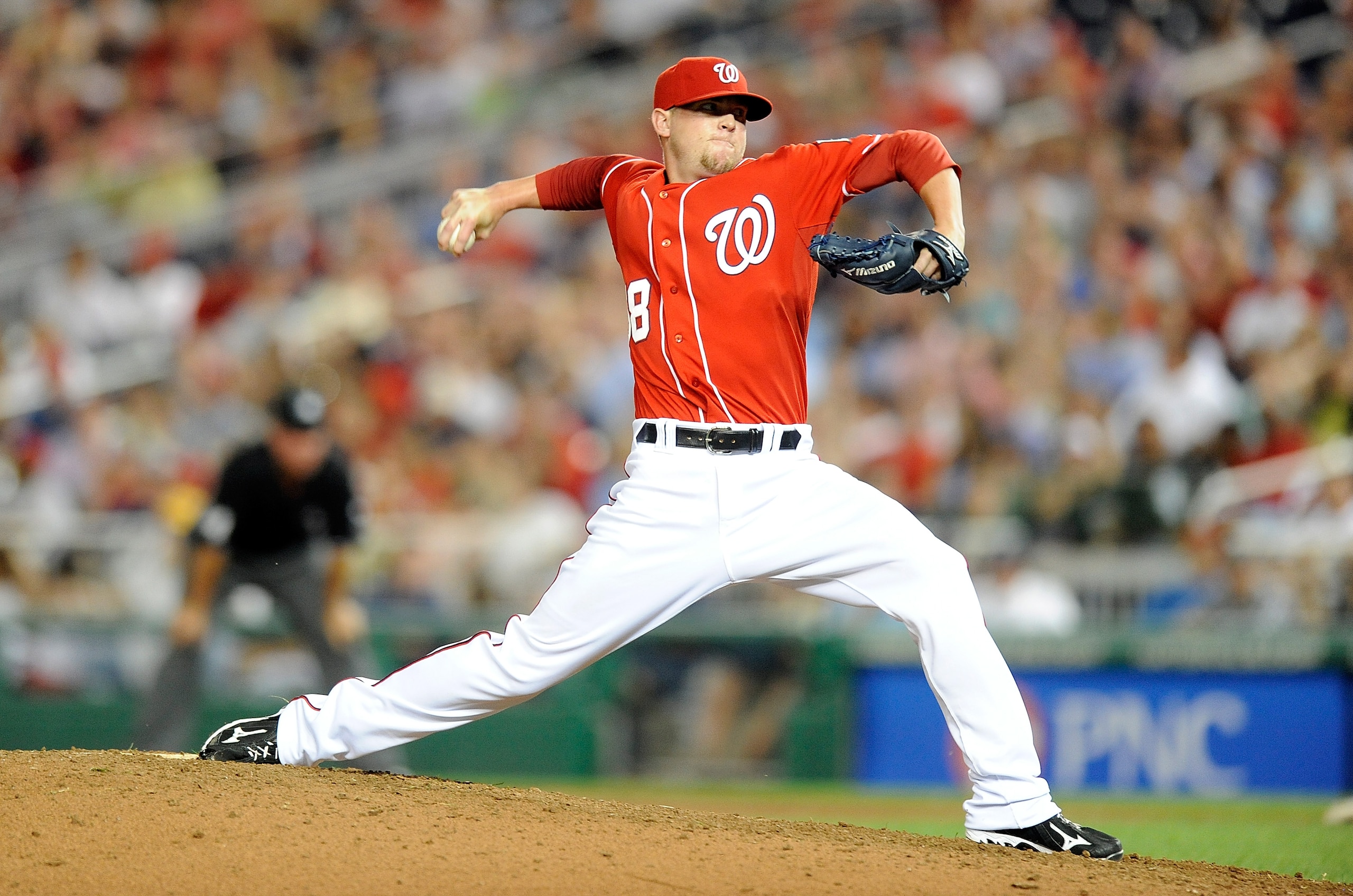 WASHINGTON - JUNE 18: Drew Storen #58 of the Washington Nationals pitches against the Chicago White Sox at Nationals Park on June 18, 2010 in Washington, DC. (Photo by Greg Fiume/Getty Images) WASHINGTON - JUNE 18: Drew Storen #58 of the Washington Nationals pitches against the Chicago White Sox at Nationals Park on June 18, 2010 in Washington, DC. (Photo by Greg Fiume/Getty Images)