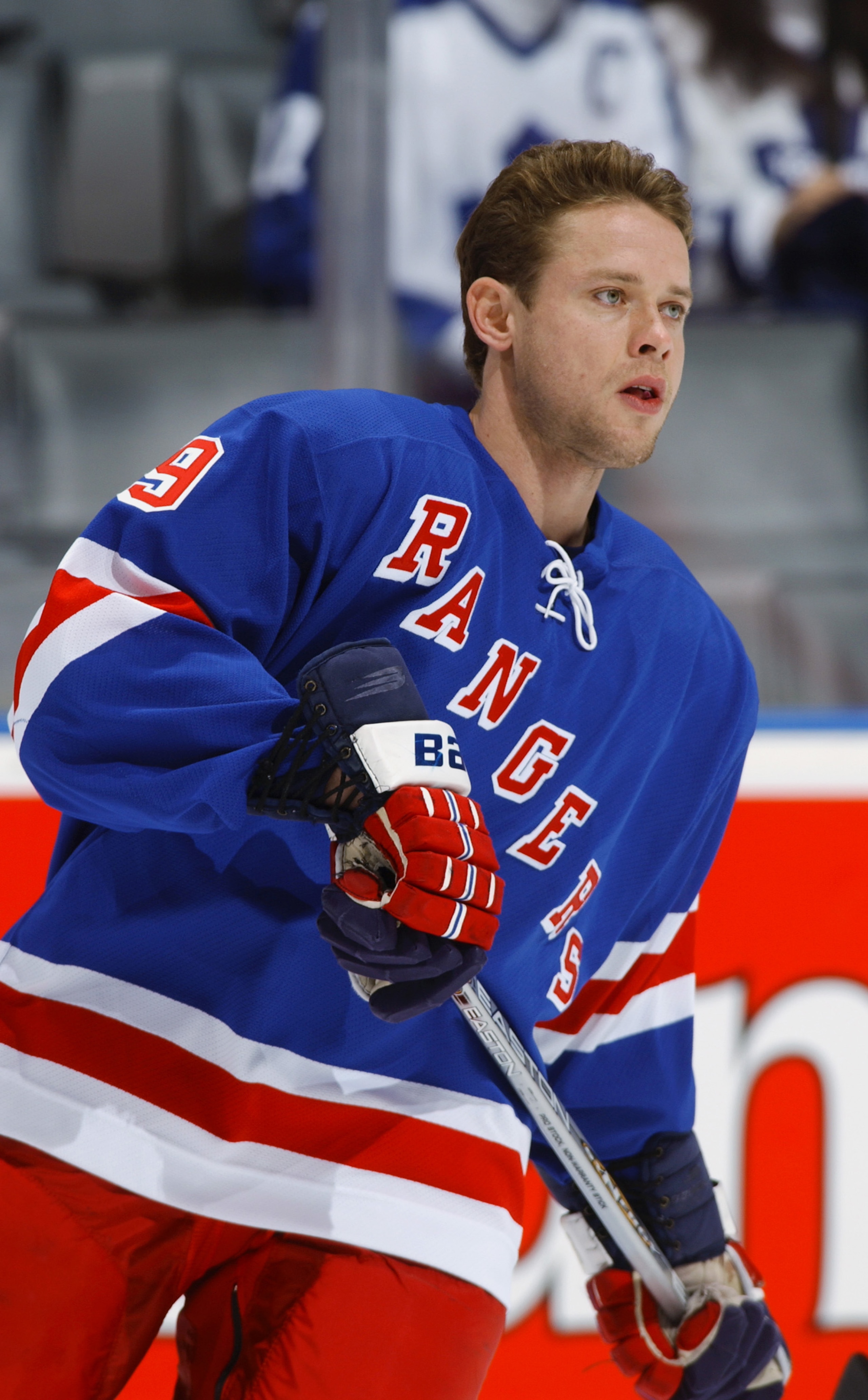 TORONTO - OCTOBER 26: Right wing Pavel Bure #9 of the New York Rangers skates in warm-ups before the NHL game against the Toronto Maple Leafs on October 26, 2002 at the Air Canada Centre,Toronto, Canada. The Rangers won 4-3. (Photo by Dave Sandford/Get TORONTO - OCTOBER 26: Right wing Pavel Bure #9 of the New York Rangers skates in warm-ups before the NHL game against the Toronto Maple Leafs on October 26, 2002 at the Air Canada Centre,Toronto, Canada. The Rangers won 4-3. (Photo by Dave Sandford/Get