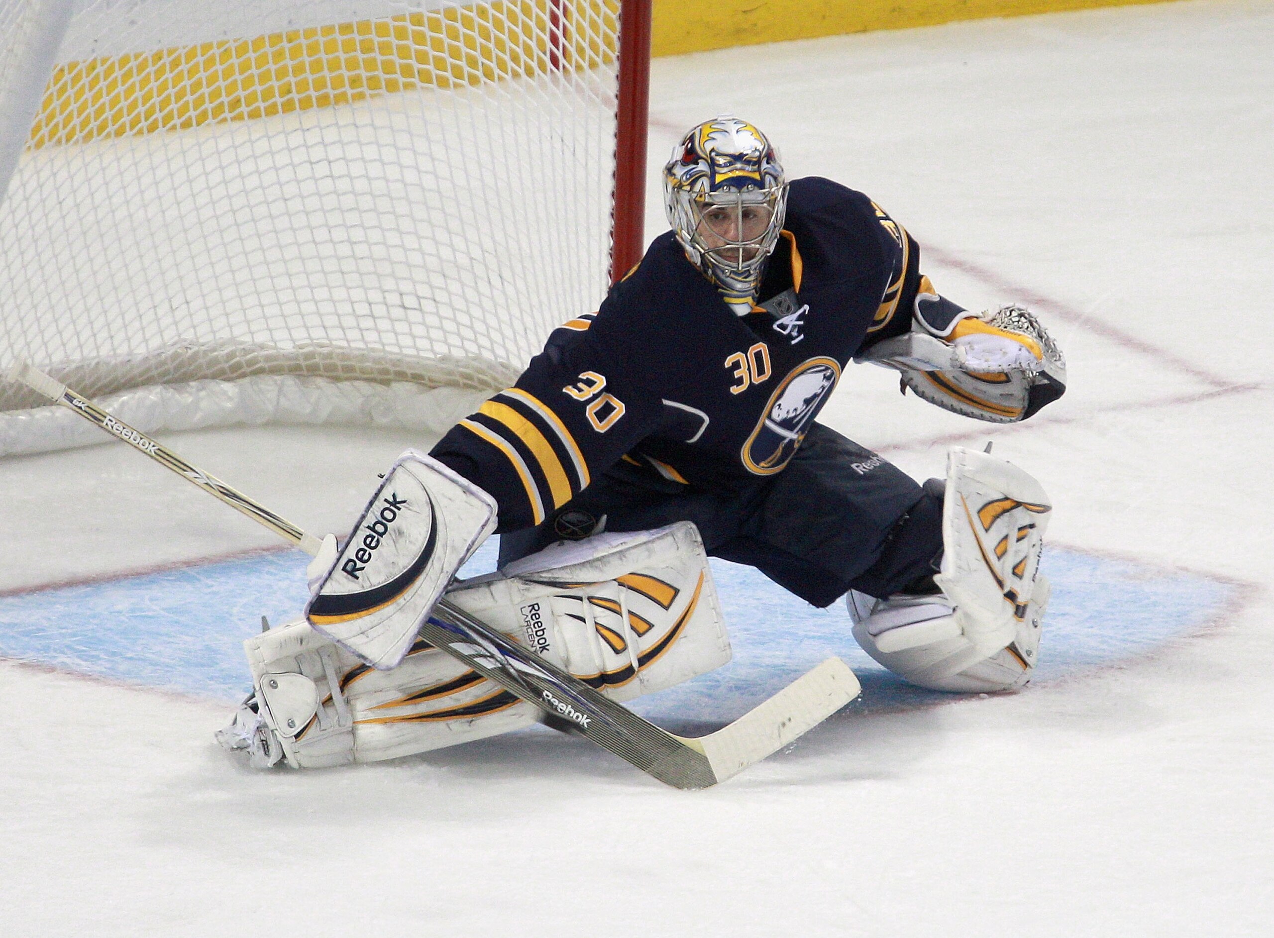 BUFFALO, NY - DECEMBER 23: Ryan Miller #30 of the Buffalo Sabres dflects a shot against the Florida Panthers at HSBC Arena on December 23, 2010 in Buffalo, New York. Florida won 4-3. (Photo by Rick Stewart/Getty Images) BUFFALO, NY - DECEMBER 23: Ryan Miller #30 of the Buffalo Sabres dflects a shot against the Florida Panthers at HSBC Arena on December 23, 2010 in Buffalo, New York. Florida won 4-3. (Photo by Rick Stewart/Getty Images)