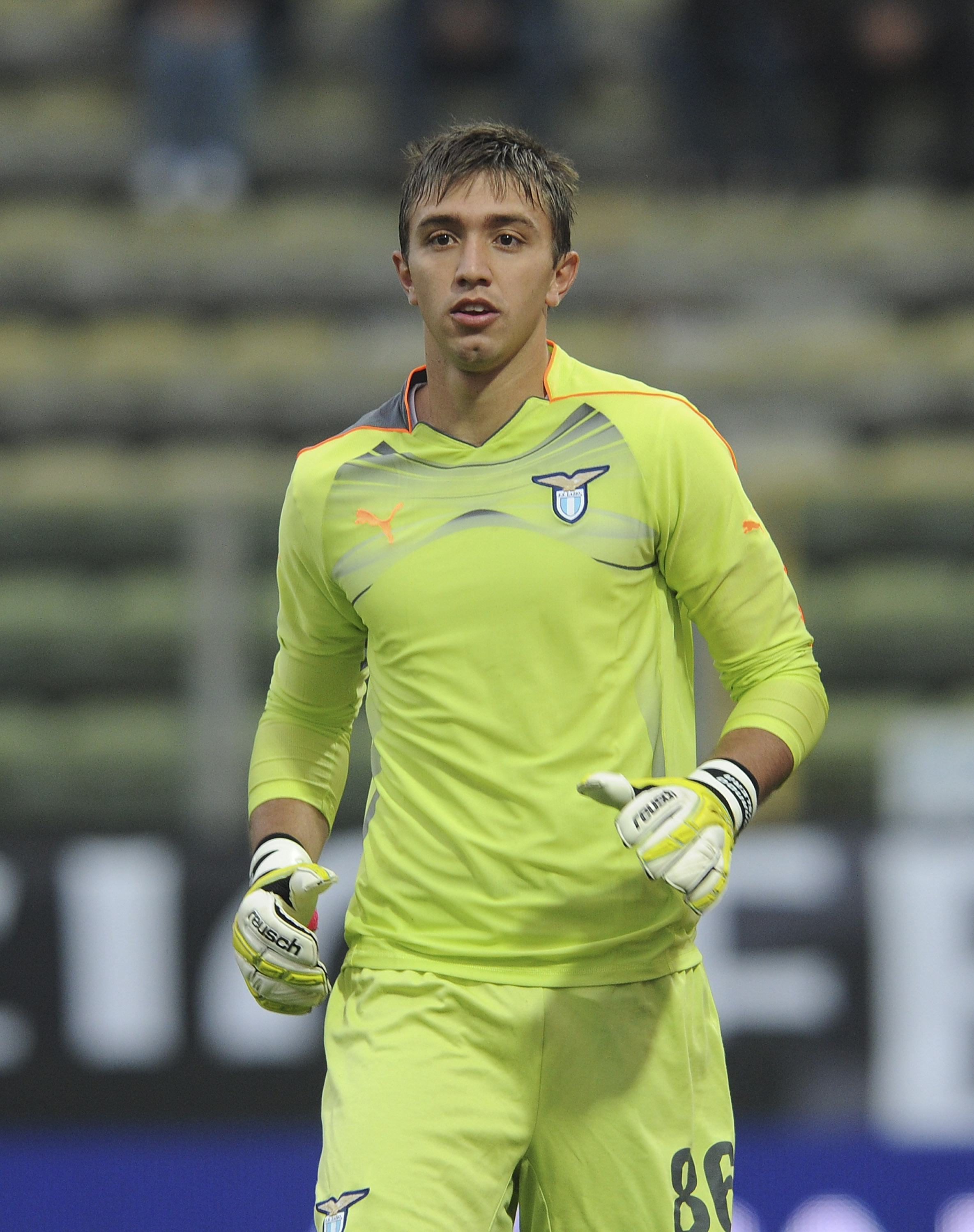 PARMA, ITALY - NOVEMBER 21:  Fernando Muslera, goalkeeper of Lazio looks on during the Serie A match between Parma and Lazio at Stadio Ennio Tardini on November 21, 2010 in Parma, Italy.  (Photo by Dino Panato/Getty Images)