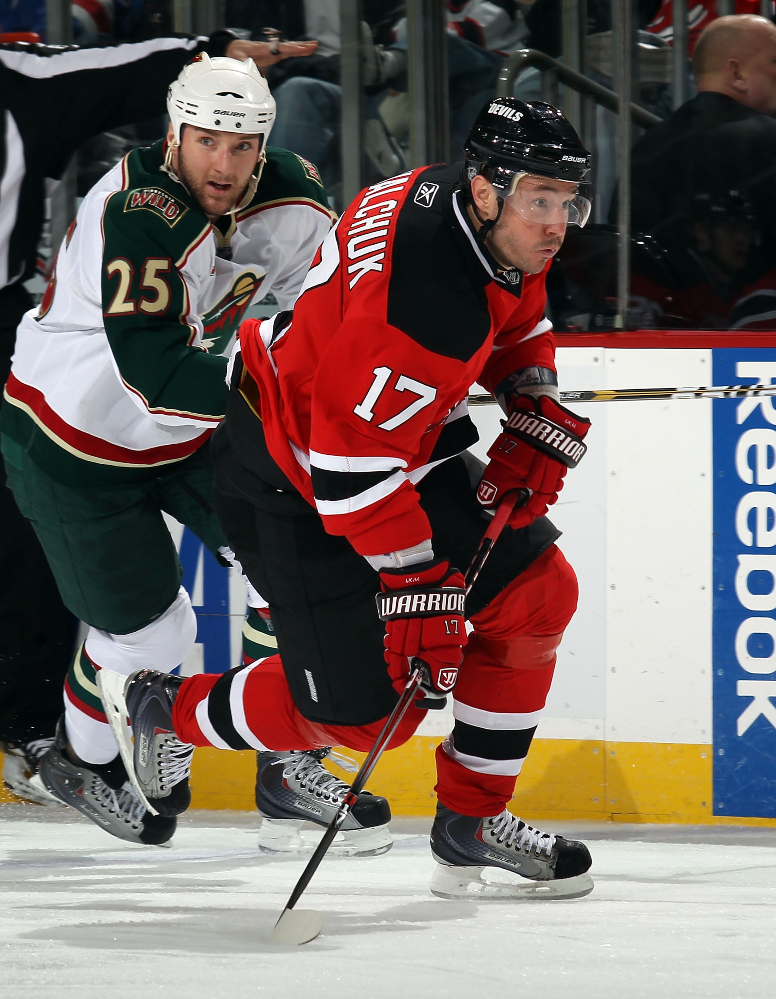 NEWARK, NJ - JANUARY 04:  Ilya Kovalchuk #17 of the New Jersey Devils skates against the Carolina Hurricanes at the Prudential Center on January 4, 2011 in Newark, New Jersey. The Wild defeated the Devils 2-1.  (Photo by Bruce Bennett/Getty Images)