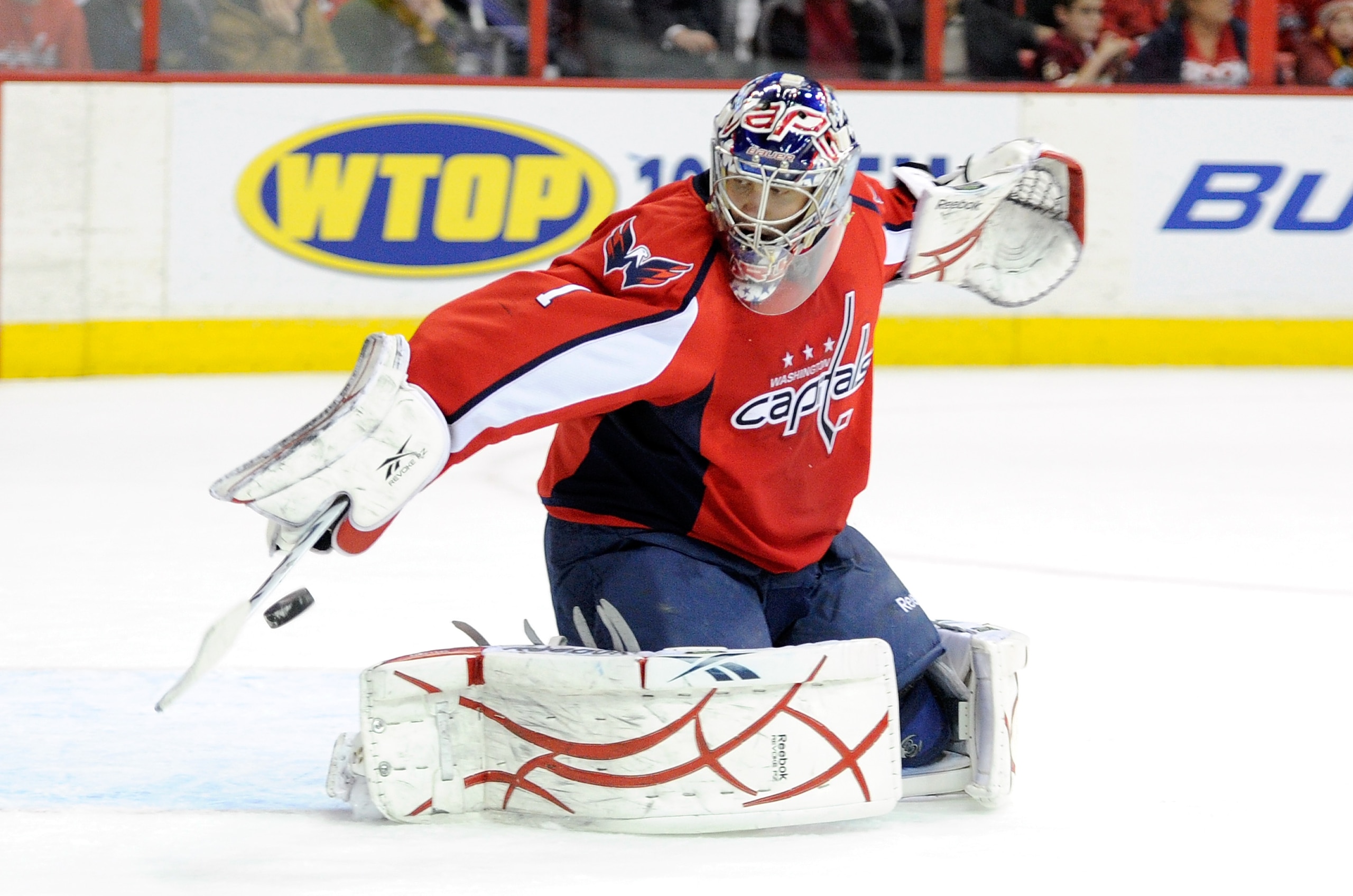 WASHINGTON, DC - DECEMBER 15:  Semyon Varlamov #1 of the Washington Capitals makes a save against the Anaheim Ducks at the Verizon Center on December 15, 2010 in Washington, DC.  (Photo by Greg Fiume/Getty Images)