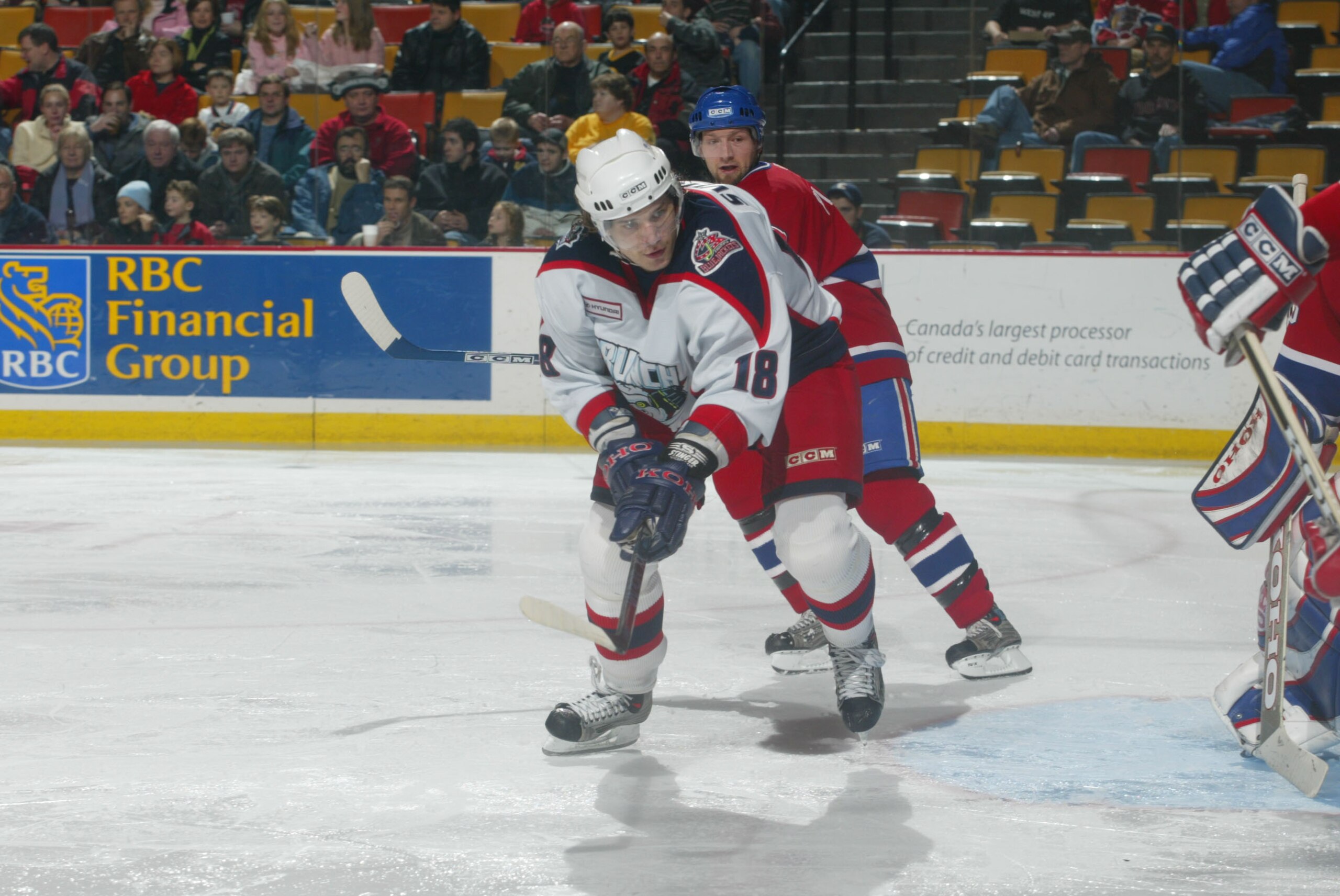 Russian-born professional hockey player Alexandr Svitov of the Syracuse Crunch on the ice, during a road game, January 12, 2005. (Photo by Claus Andersen/Getty Images)
