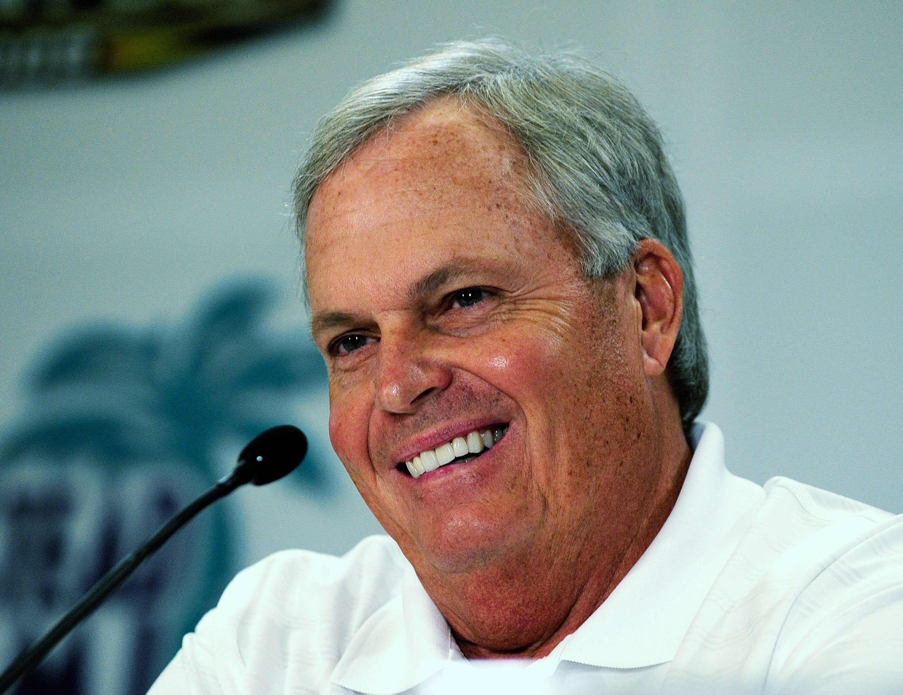 CORAL GABLES, FL - NOVEMBER 19:  Team owner Rick Hendrick speaks to the media during the NASCAR Championship Contenders  Press Conference on November 19, 2009 in Coral Gables, Florida.  (Photo by Sam Greenwood/Getty Images for NASCAR)