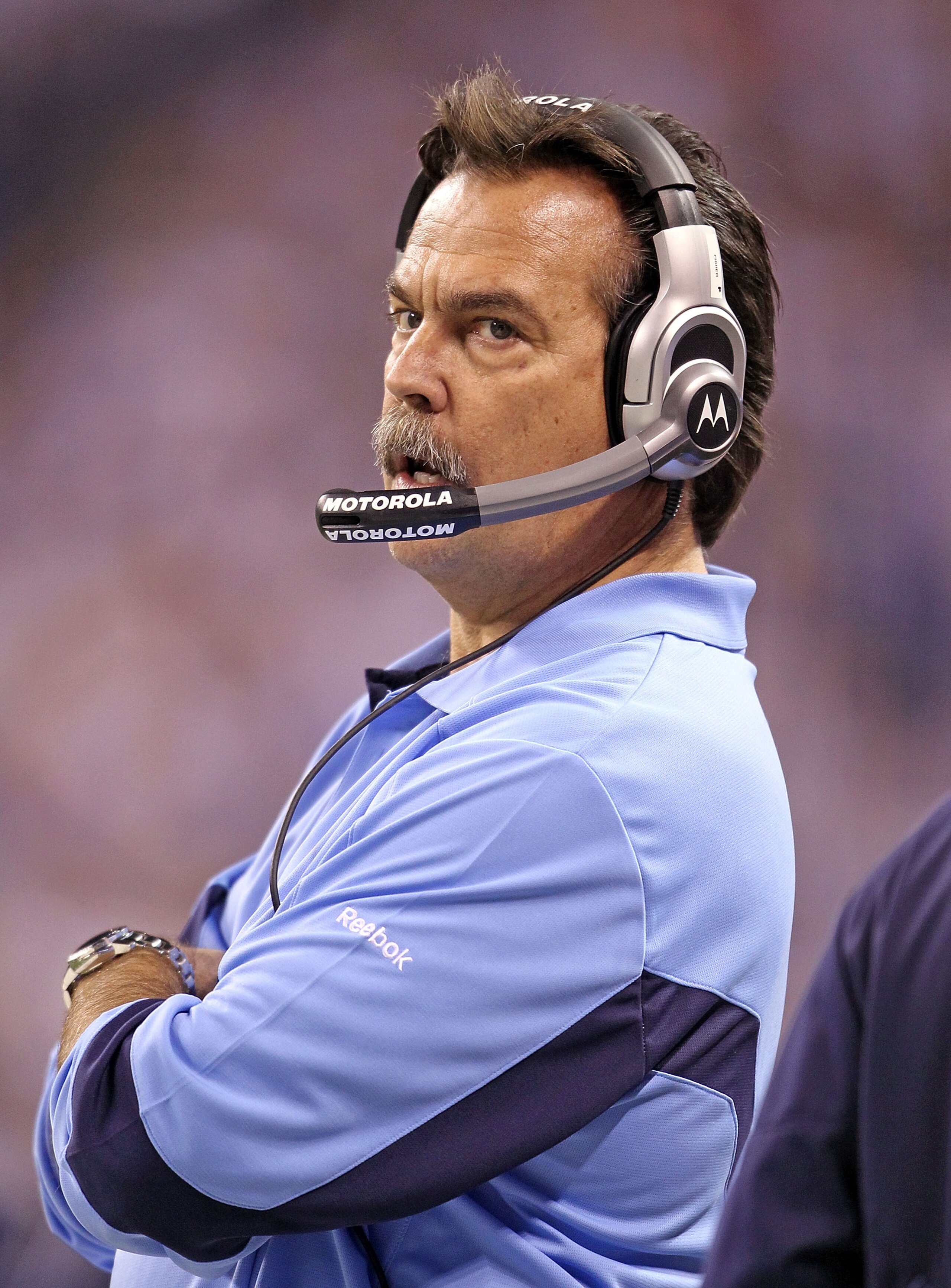 INDIANAPOLIS - JANUARY 02: Jeff Fisher the Head Coach of the Tennessee Titans watches play during NFL game against the Indianapolis Colts at Lucas Oil Stadium on January 2, 2011 in Indianapolis, Indiana. (Photo by Andy Lyons/Getty Images) INDIANAPOLIS - JANUARY 02: Jeff Fisher the Head Coach of the Tennessee Titans watches play during NFL game against the Indianapolis Colts at Lucas Oil Stadium on January 2, 2011 in Indianapolis, Indiana. (Photo by Andy Lyons/Getty Images)