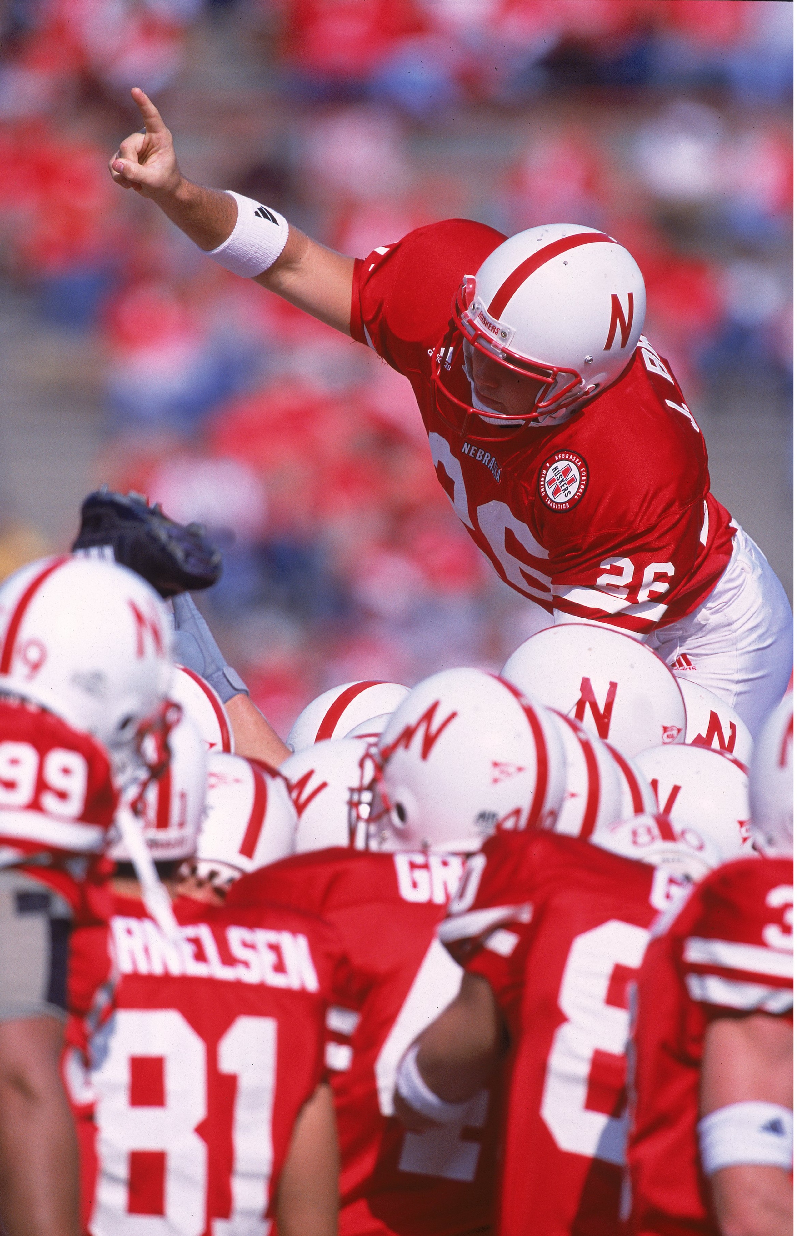 21 Oct 2000: Josh Brown #26 of the Nebraska Cornhuskers leaps up to ceebrate during the game against the Baylor Bears at the Memorial Stadium in Lincoln, Nebraska. The Cornhuskers defeated the Bears 59-0.Mandatory Credit: Brian Bahr /Allsport 21 Oct 2000: Josh Brown #26 of the Nebraska Cornhuskers leaps up to ceebrate during the game against the Baylor Bears at the Memorial Stadium in Lincoln, Nebraska. The Cornhuskers defeated the Bears 59-0.Mandatory Credit: Brian Bahr /Allsport