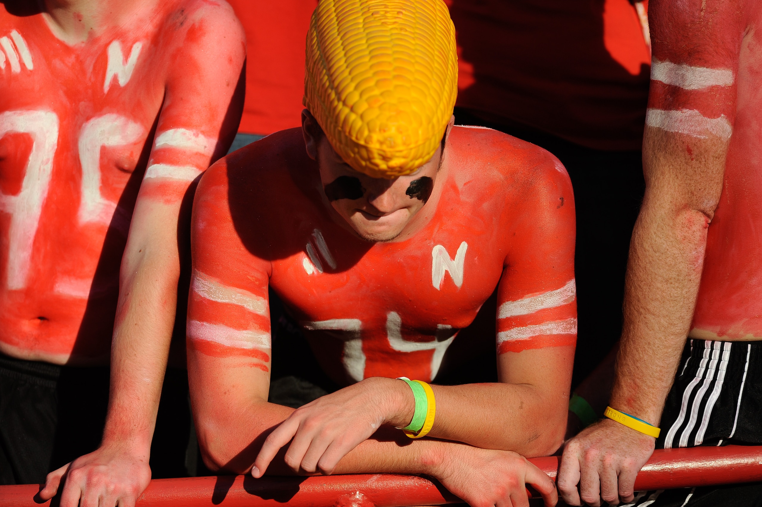 LINCOLN, NE - OCTOBER 16: A dejected Nebraska Cornhusker fan shows his displeasure during second half action of the game between the Nebraska Cornhusker and the Texas Longhorns at Memorial Stadium on October 16, 2010 in Lincoln, Nebraska. Texas Defeated N LINCOLN, NE - OCTOBER 16: A dejected Nebraska Cornhusker fan shows his displeasure during second half action of the game between the Nebraska Cornhusker and the Texas Longhorns at Memorial Stadium on October 16, 2010 in Lincoln, Nebraska. Texas Defeated N