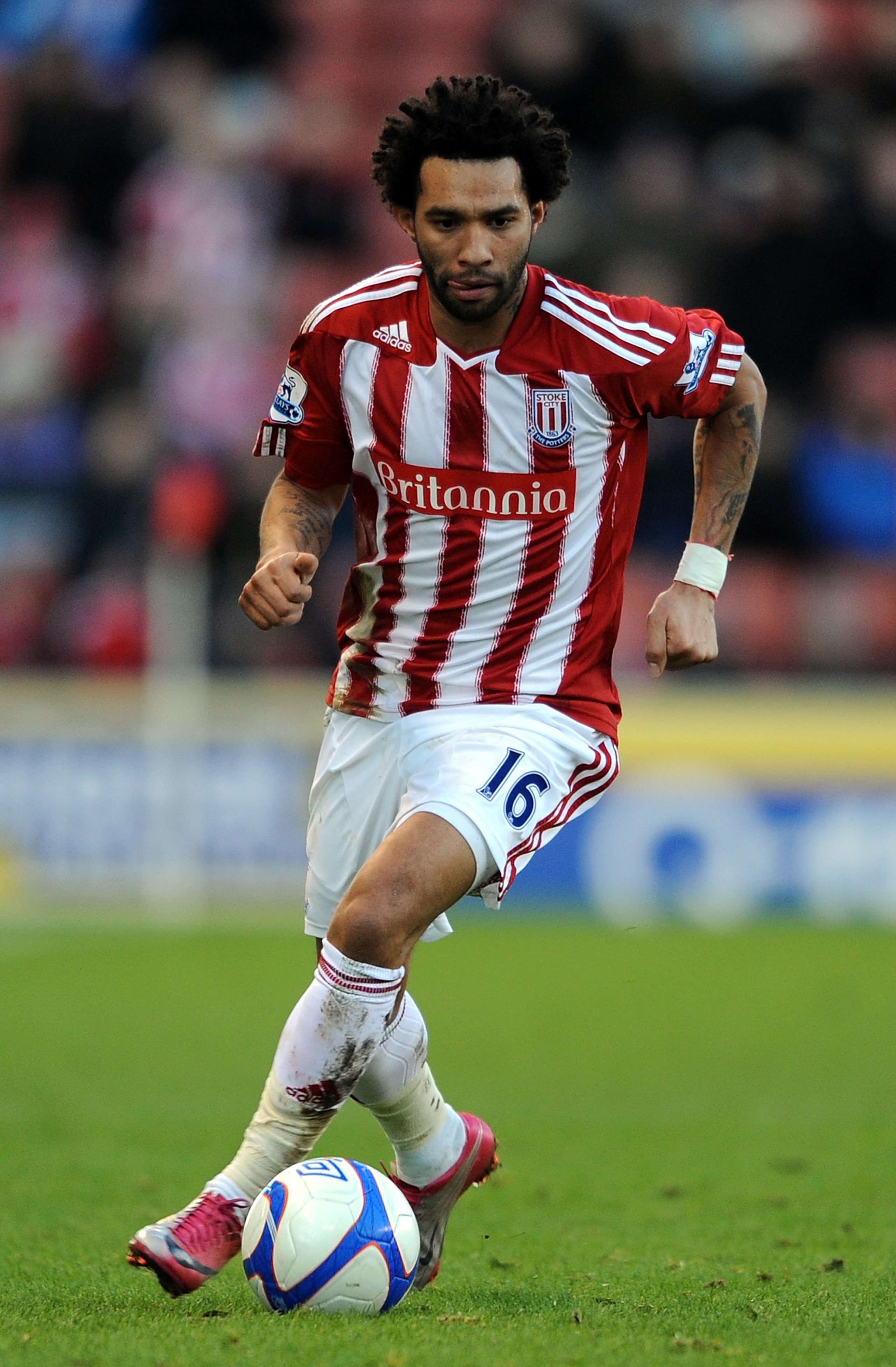 STOKE ON TRENT, ENGLAND - JANUARY 08: Jermaine Pennant of Stoke City in action during the FA Cup Sponsored by E.ON 3rd Round match between Stoke City and Cardiff City at Britannia Stadium on January 8, 2011 in Stoke on Trent, England.  (Photo by Chris Bru