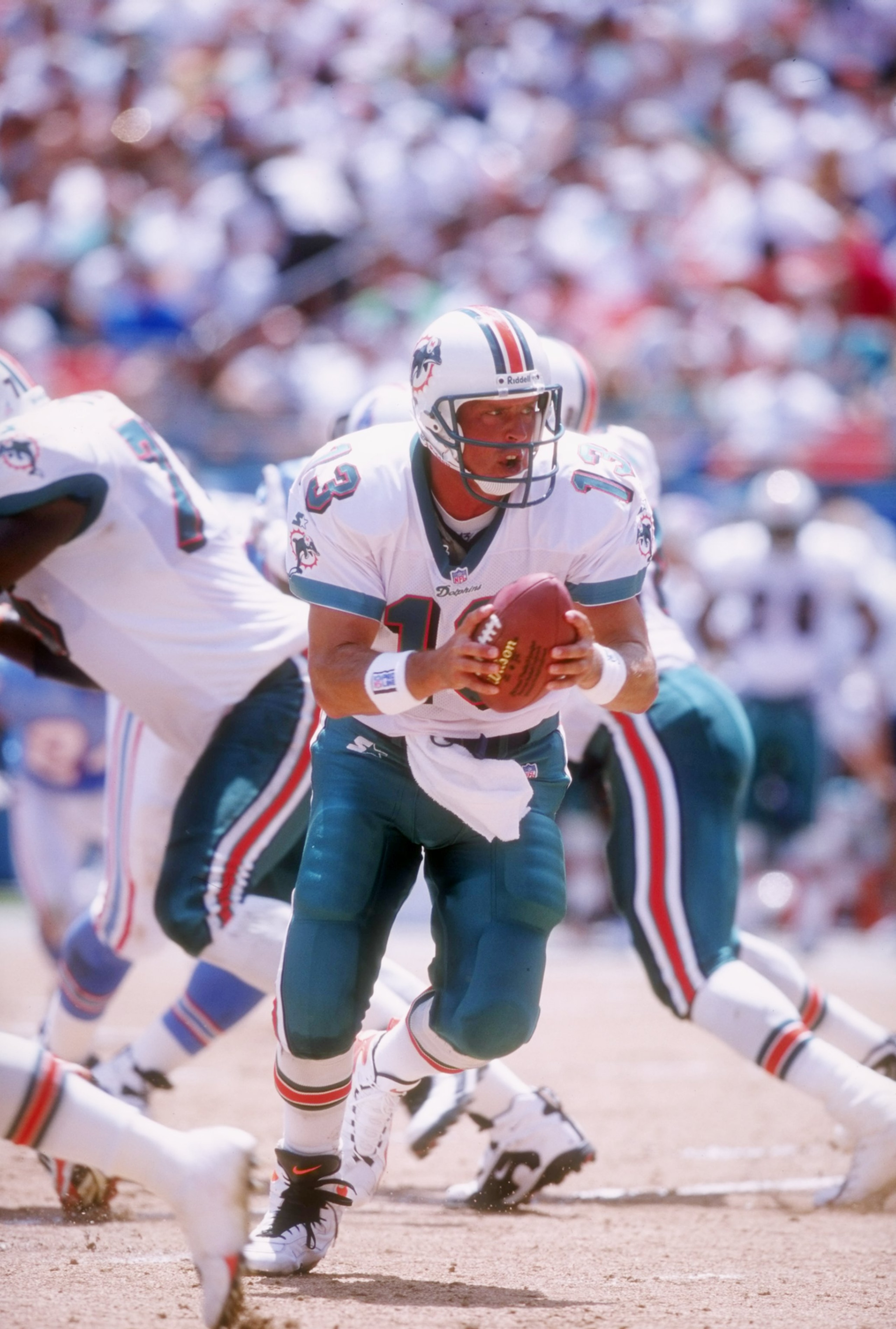 7 Sep 1997:  Quarterback Dan Marino #13 of the Miami in action during the Dolphins 16-13 win over the Tennessee Oilers at Pro Player Stadium in Miami, Florida. Mandatory Credit: Andy Lyons  /Allsport