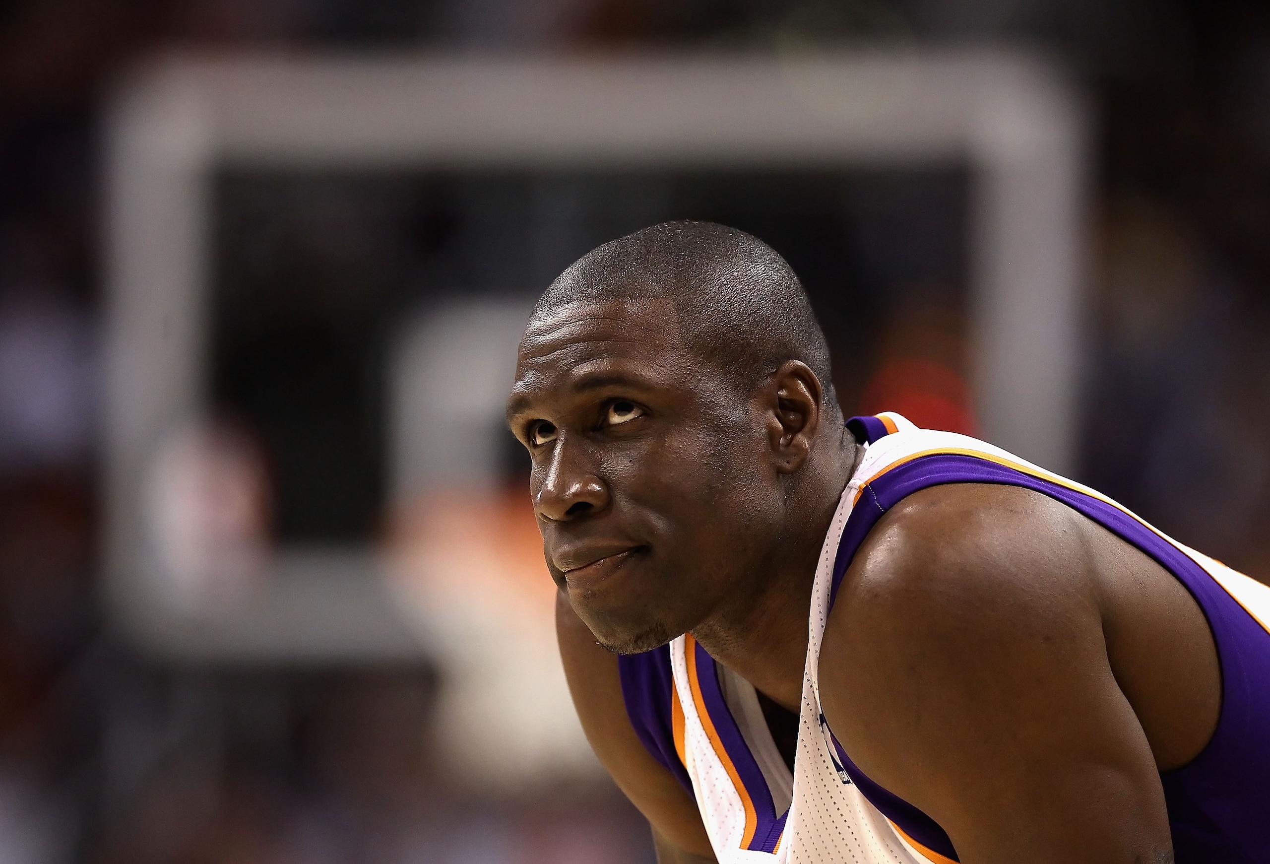 PHOENIX - DECEMBER 23:  Mickael Pietrus #12 of the Phoenix Suns looks up a the clock during the NBA game against the Miami Heat at US Airways Center on December 23, 2010 in Phoenix, Arizona. The Heat defeated the Suns 95-83.  NOTE TO USER: User expressly
