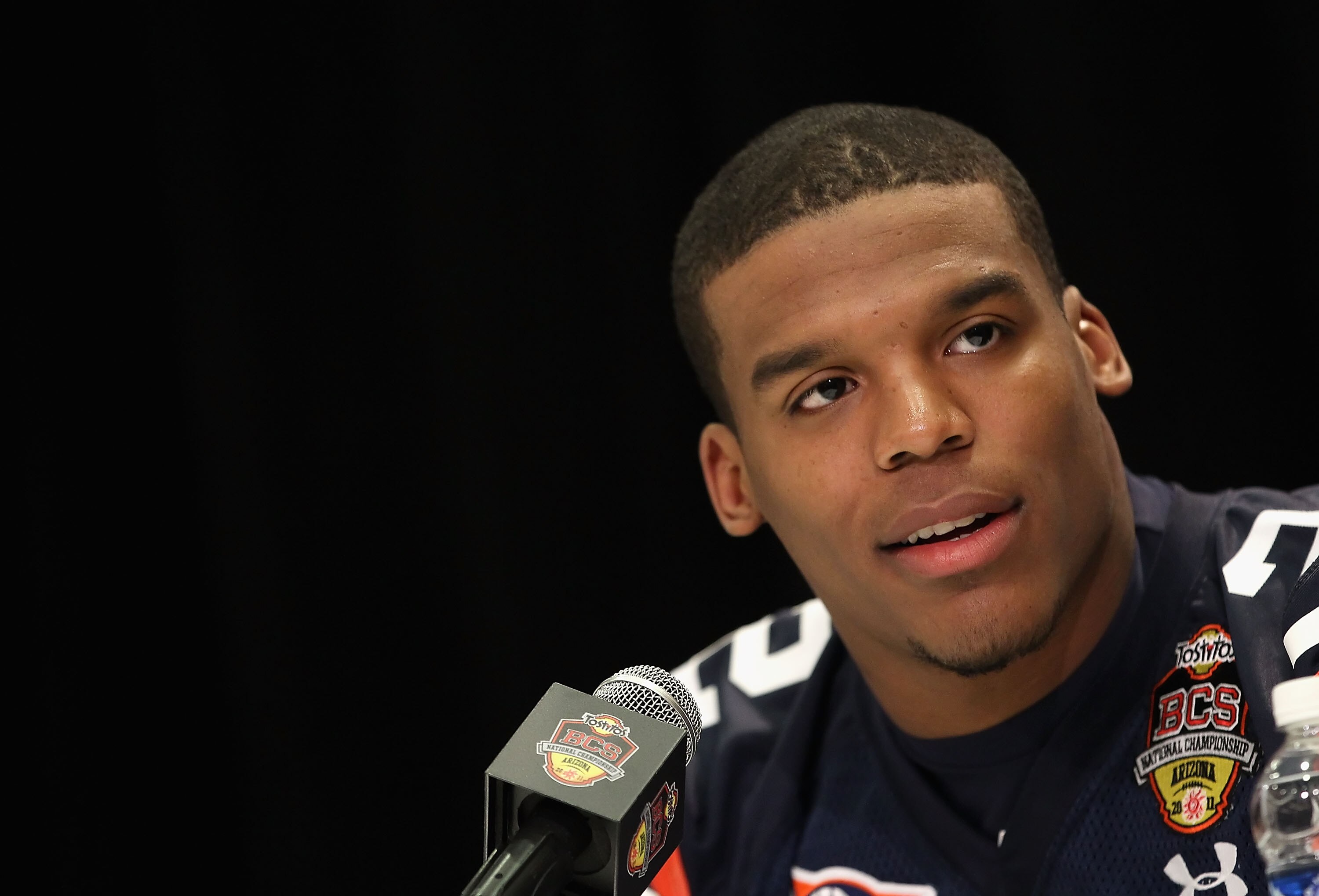 SCOTTSDALE, AZ - JANUARY 07:  Quarterback Cam Newton #2 of the Auburn Tigers speaks during Media Day for the Tostitos BCS National Championship Game at the JW Marriott Camelback Inn on January 7, 2011 in Scottsdale, Arizona.  (Photo by Christian Petersen/