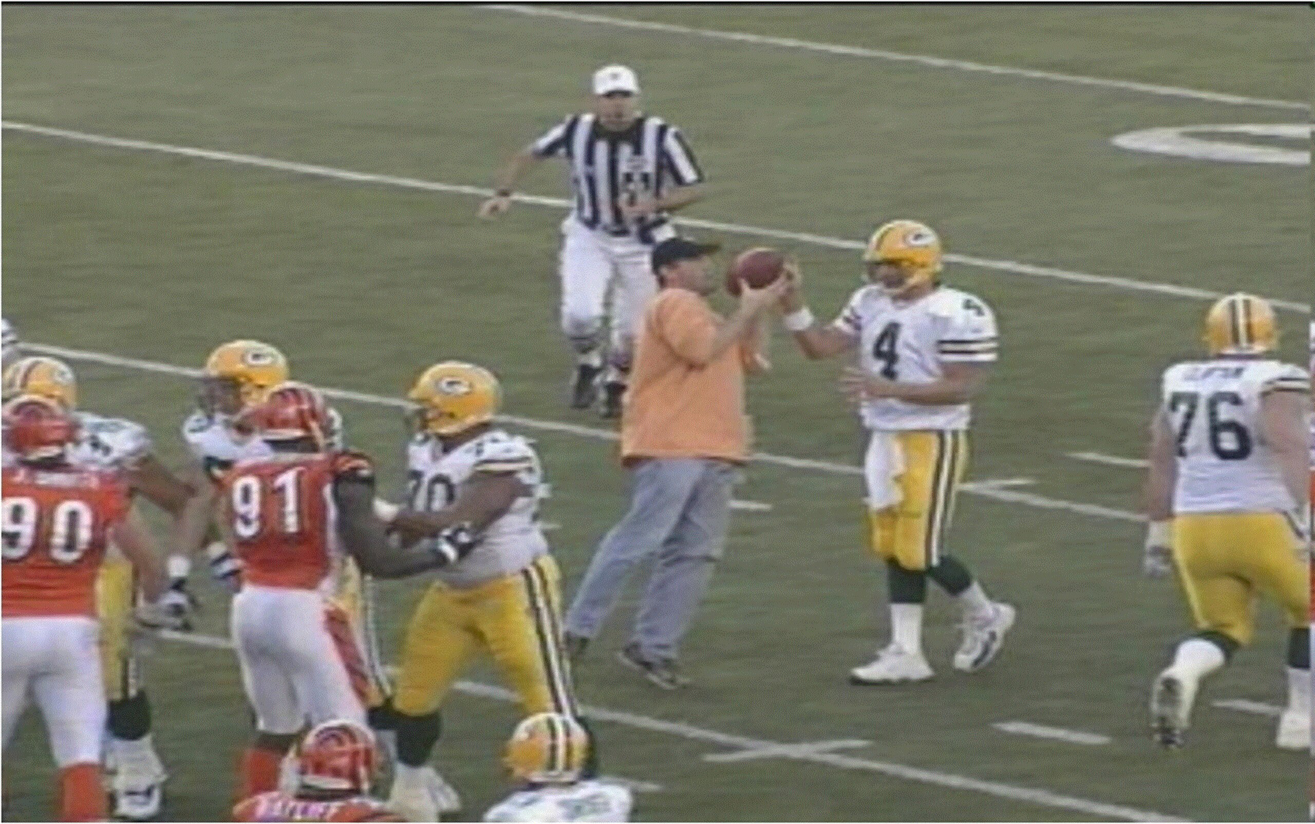 Catching a Shuttle Pass from Brett Favre Catching a Shuttle Pass from Brett Favre