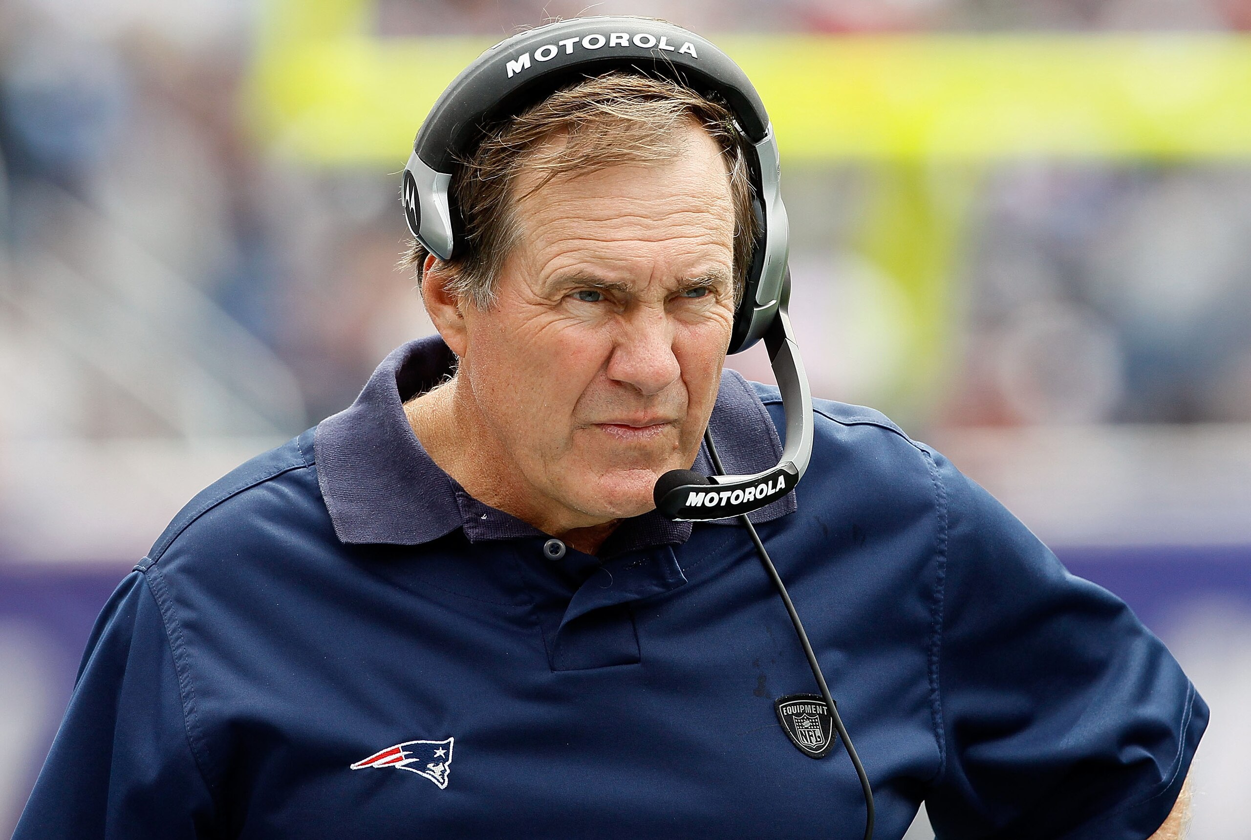 FOXBORO, MA - SEPTEMBER 12:  Coach Bill Belichick of the New England Patriots watches the action against the Cincinnati Bengals during during the NFL season opener at Gillette Stadium on September 12, 2010 in Foxboro, Massachusetts. (Photo by Jim Rogash/G