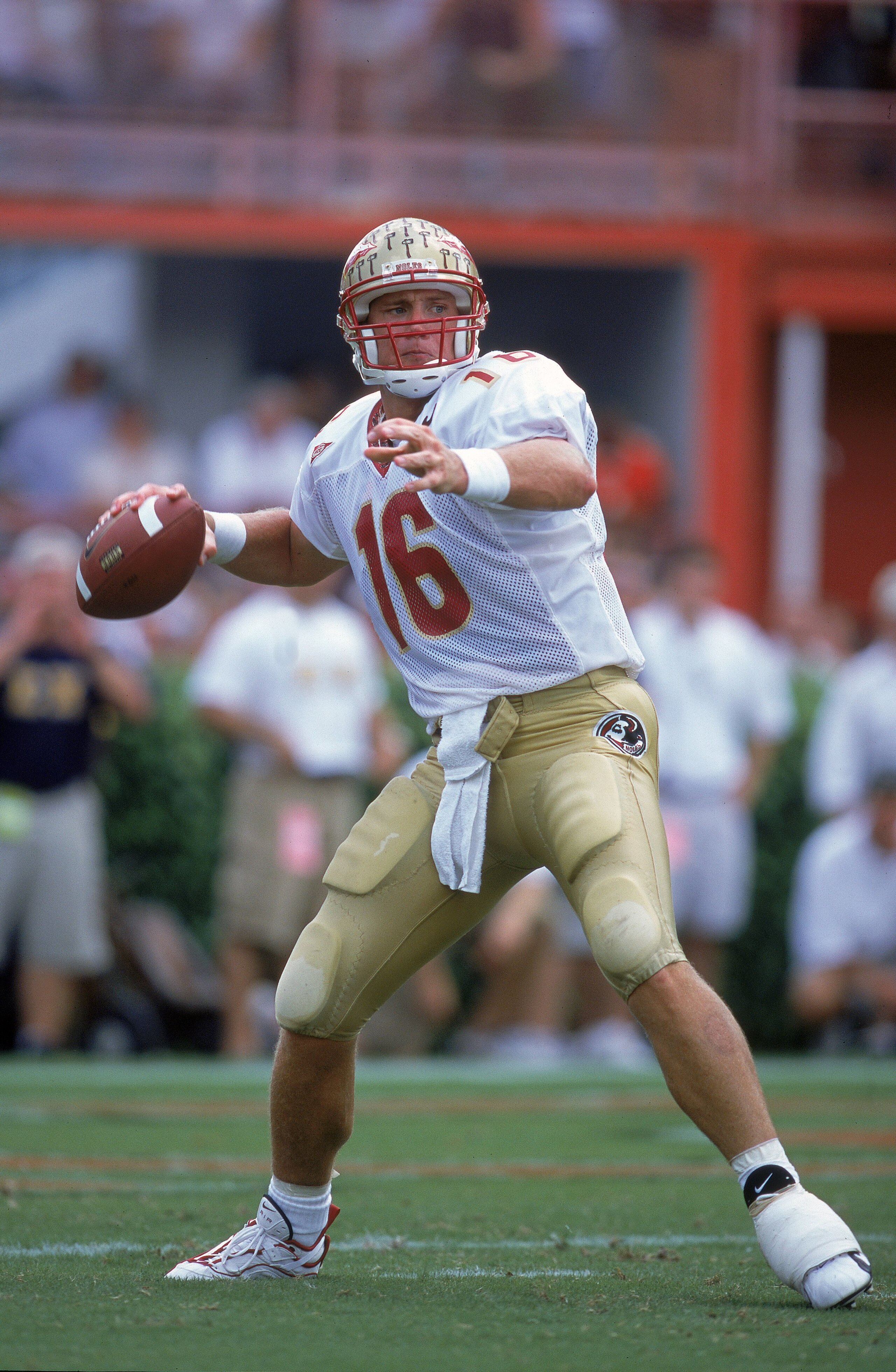 8 Oct 2000:  Chris Weinke #16 of the Florida State Seminoles passes the ball during the game against the Miami Hurricanes at the Orange Bowl in Miami, Florida.  The Hurricanes defeated the Seminoles 27-24.Mandatory Credit: Andy Lyons  /Allsport