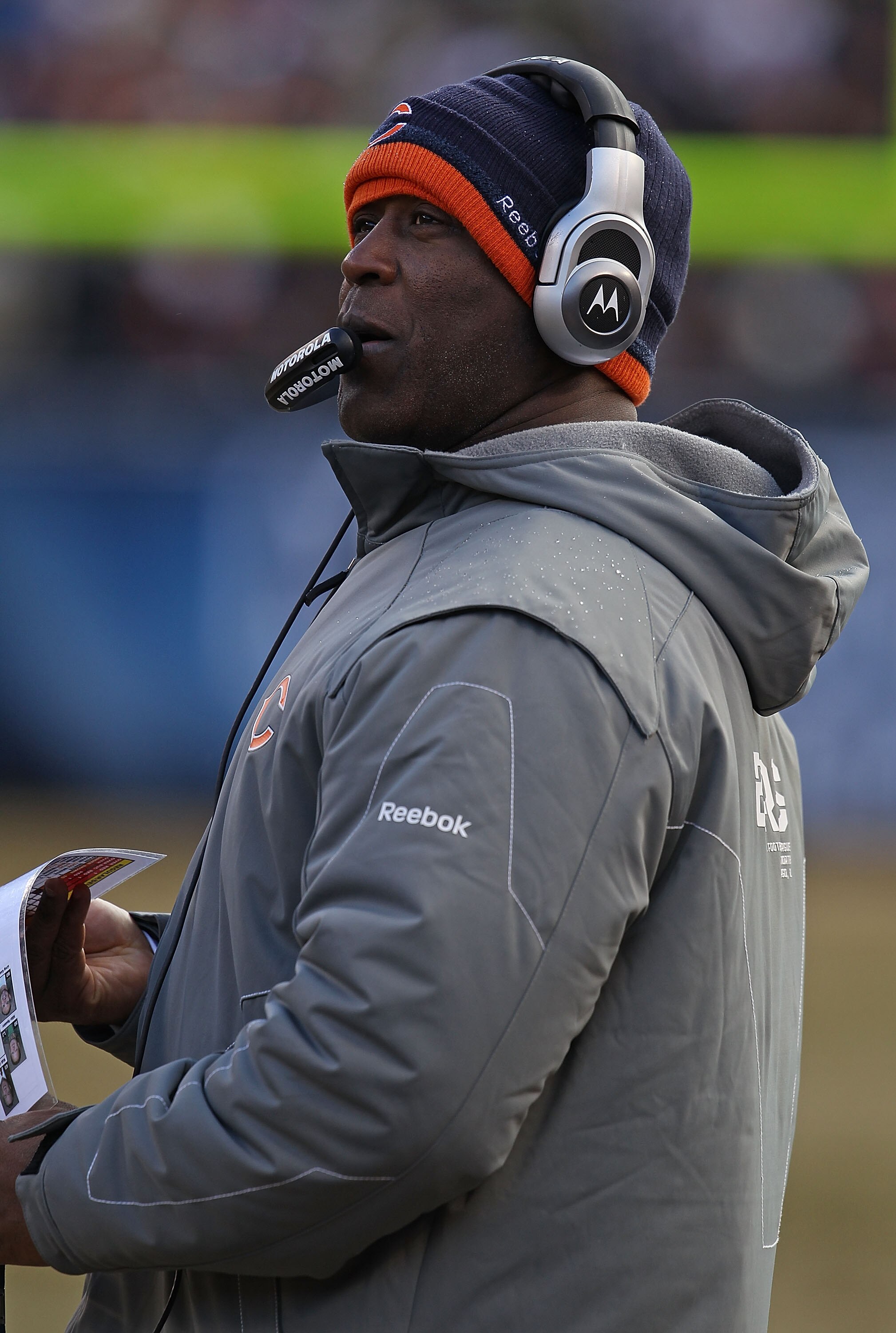 CHICAGO, IL - DECEMBER 26: Head coach Lovie Smith of the Chicago Bears watches as his team takes on the New York Jets at Soldier Field on December 26, 2010 in Chicago, Illinois. The Bears defeated the Jets 38-34. (Photo by Jonathan Daniel/Getty Images)