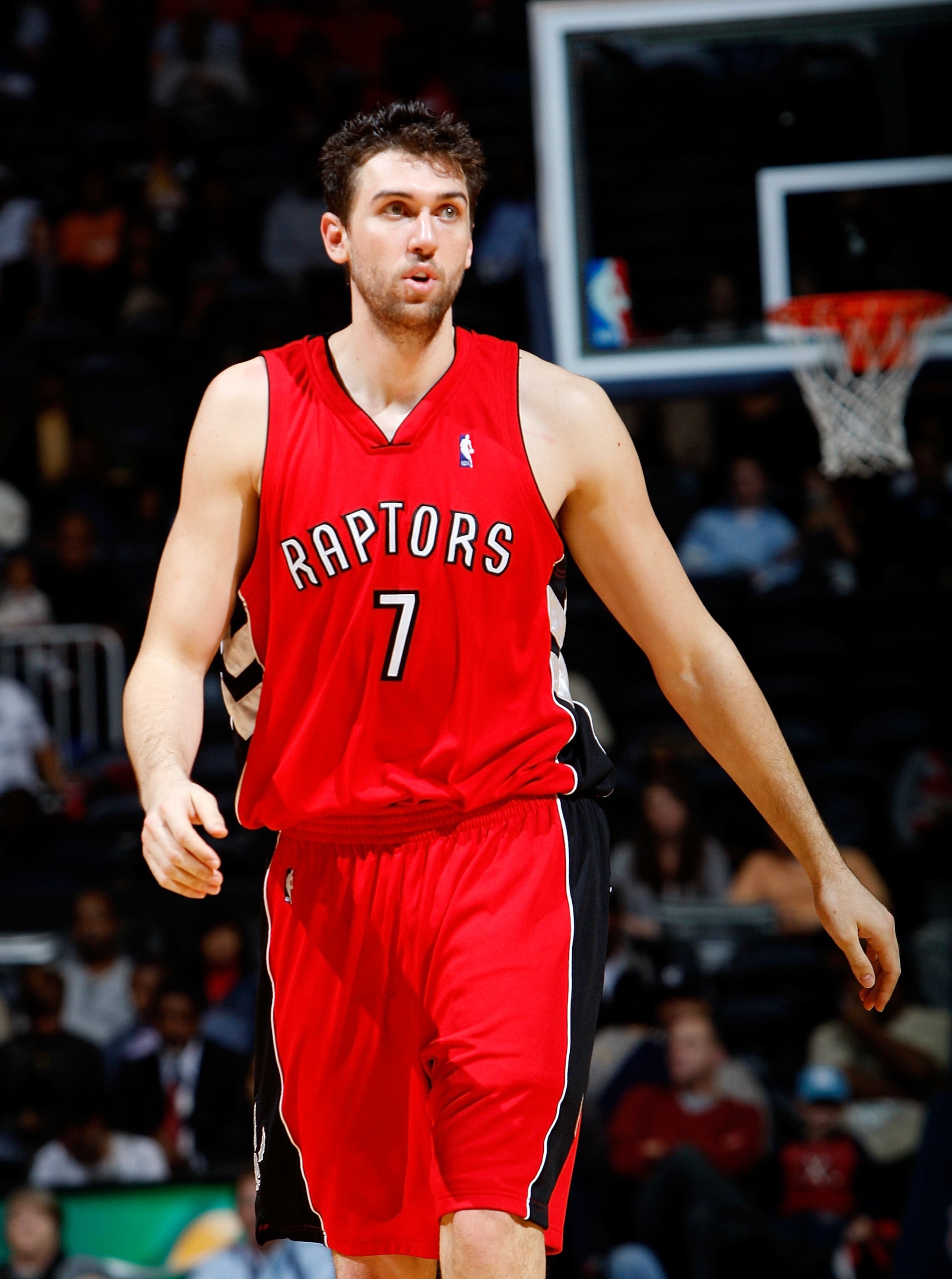 ATLANTA - DECEMBER 02: Andrea Bargnani #7 of the Toronto Raptors against the Atlanta Hawks at Philips Arena on December 2, 2009 in Atlanta, Georgia. NOTE TO USER: User expressly acknowledges and agrees that, by downloading and/or using this Photograph, ATLANTA - DECEMBER 02: Andrea Bargnani #7 of the Toronto Raptors against the Atlanta Hawks at Philips Arena on December 2, 2009 in Atlanta, Georgia. NOTE TO USER: User expressly acknowledges and agrees that, by downloading and/or using this Photograph,