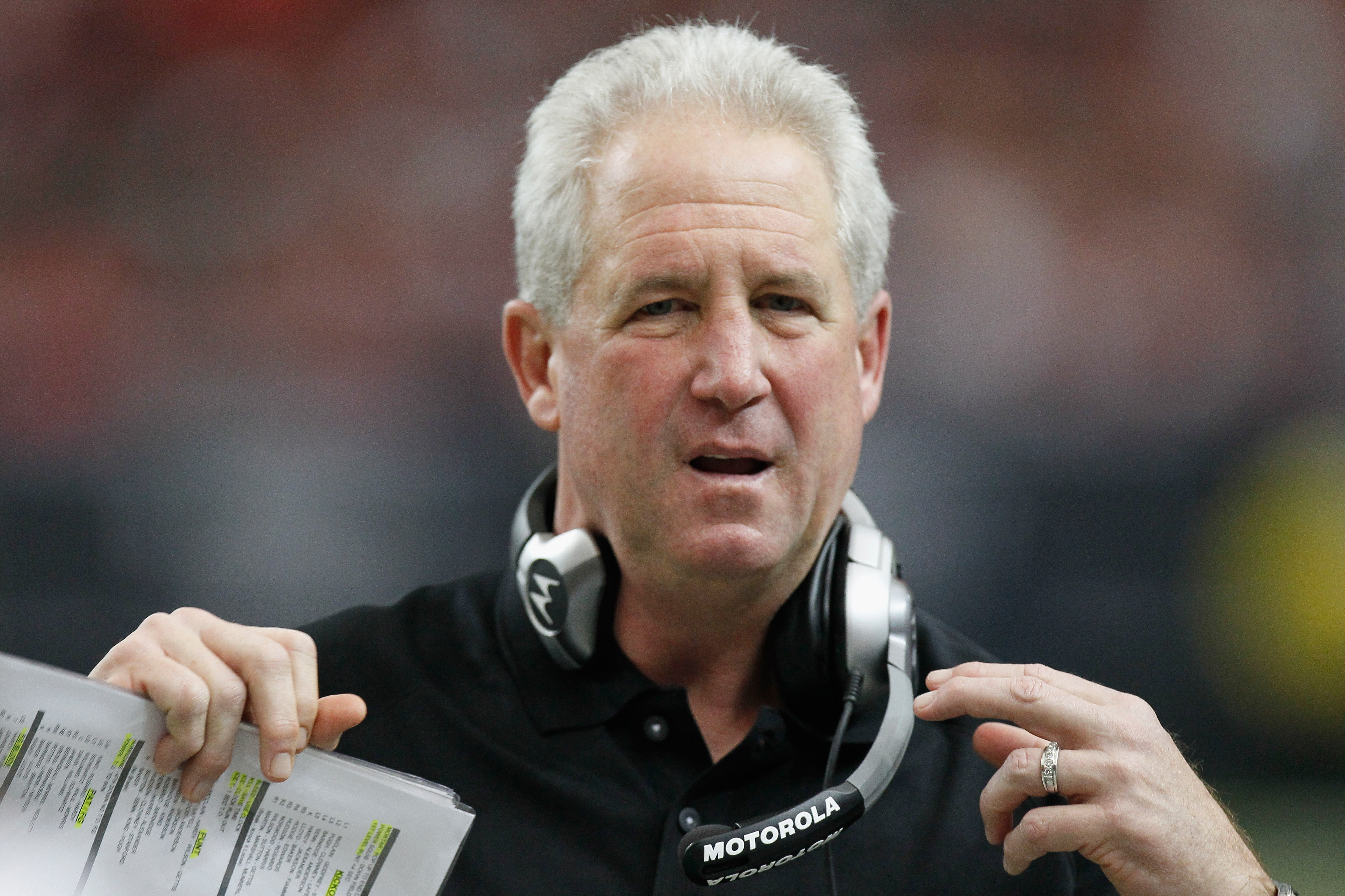 Carolina Panthers coach John Fox reacts to a call in the first half of an  NFL football game against the Cincinnati Bengals in Charlotte, N.C.,  Sunday, Sept. 26, 2010. (AP Photo/Chuck Burton