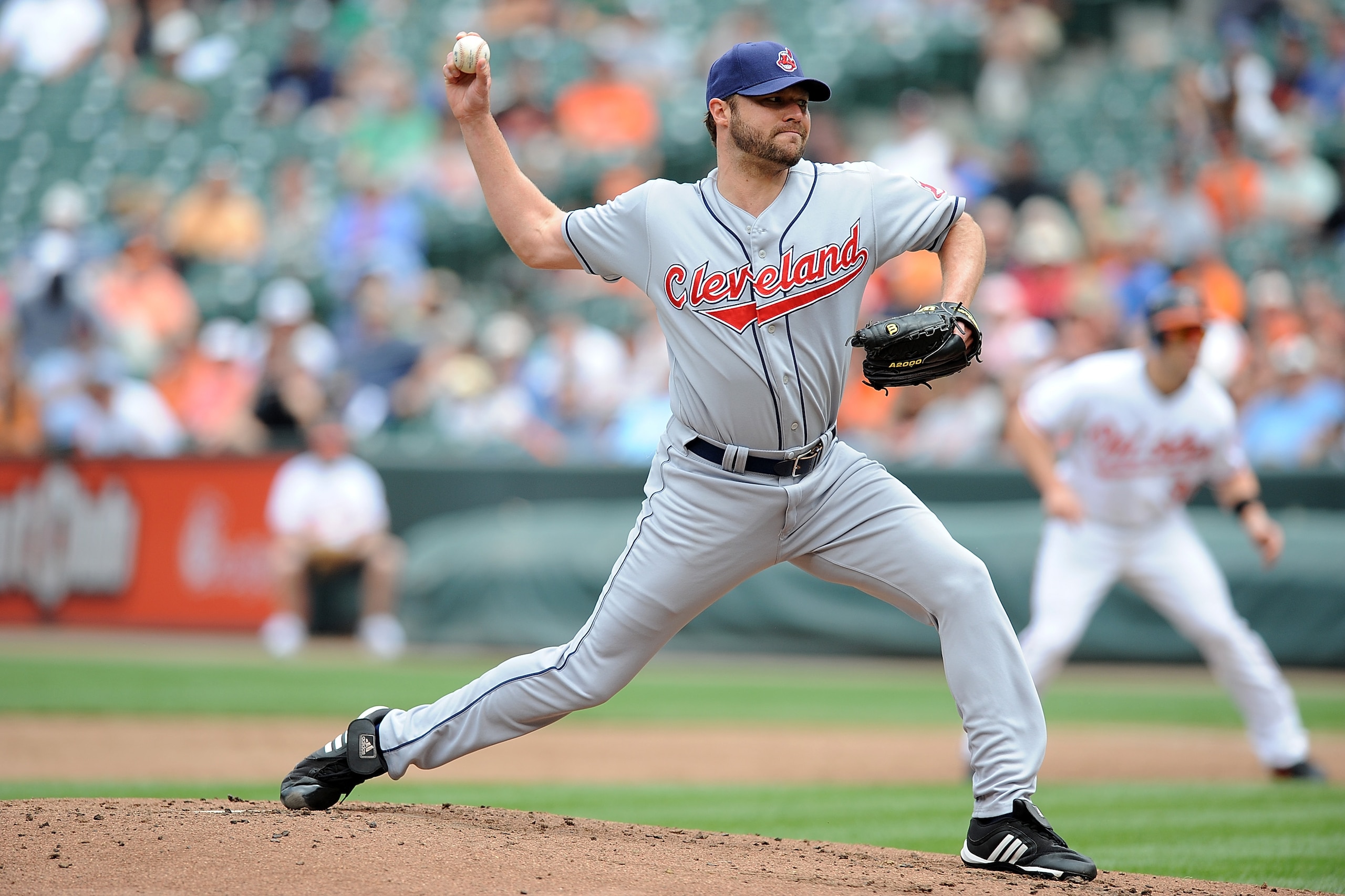 BALTIMORE - MAY 16:  Jake Westbrook #37 of the Cleveland Indians pitches against the Baltimore Orioles at Camden Yards on May 16, 2010 in Baltimore, Maryland.  (Photo by Greg Fiume/Getty Images)