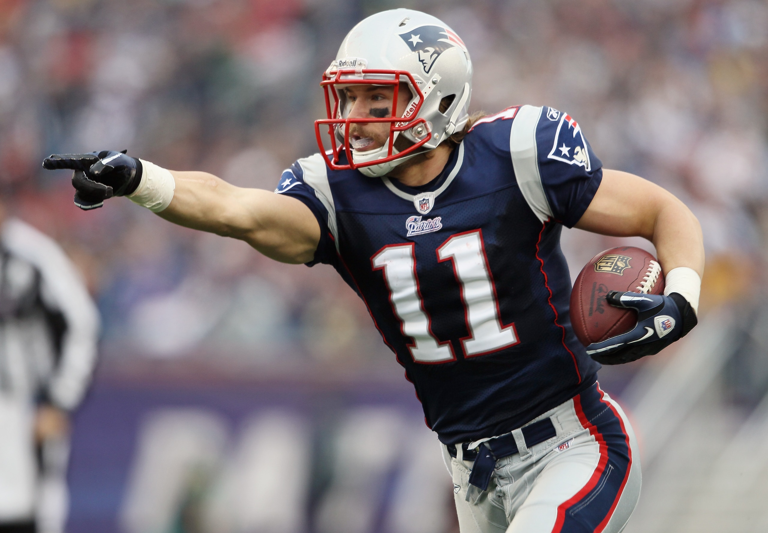 FOXBORO, MA - JANUARY 02: Julian Edelman #11 of the New England Patriots carries the ball in the first half against the Miami Dolphins on January 2, 2011 at Gillette Stadium in Foxboro, Massachusetts. (Photo by Elsa/Getty Images) FOXBORO, MA - JANUARY 02: Julian Edelman #11 of the New England Patriots carries the ball in the first half against the Miami Dolphins on January 2, 2011 at Gillette Stadium in Foxboro, Massachusetts. (Photo by Elsa/Getty Images)