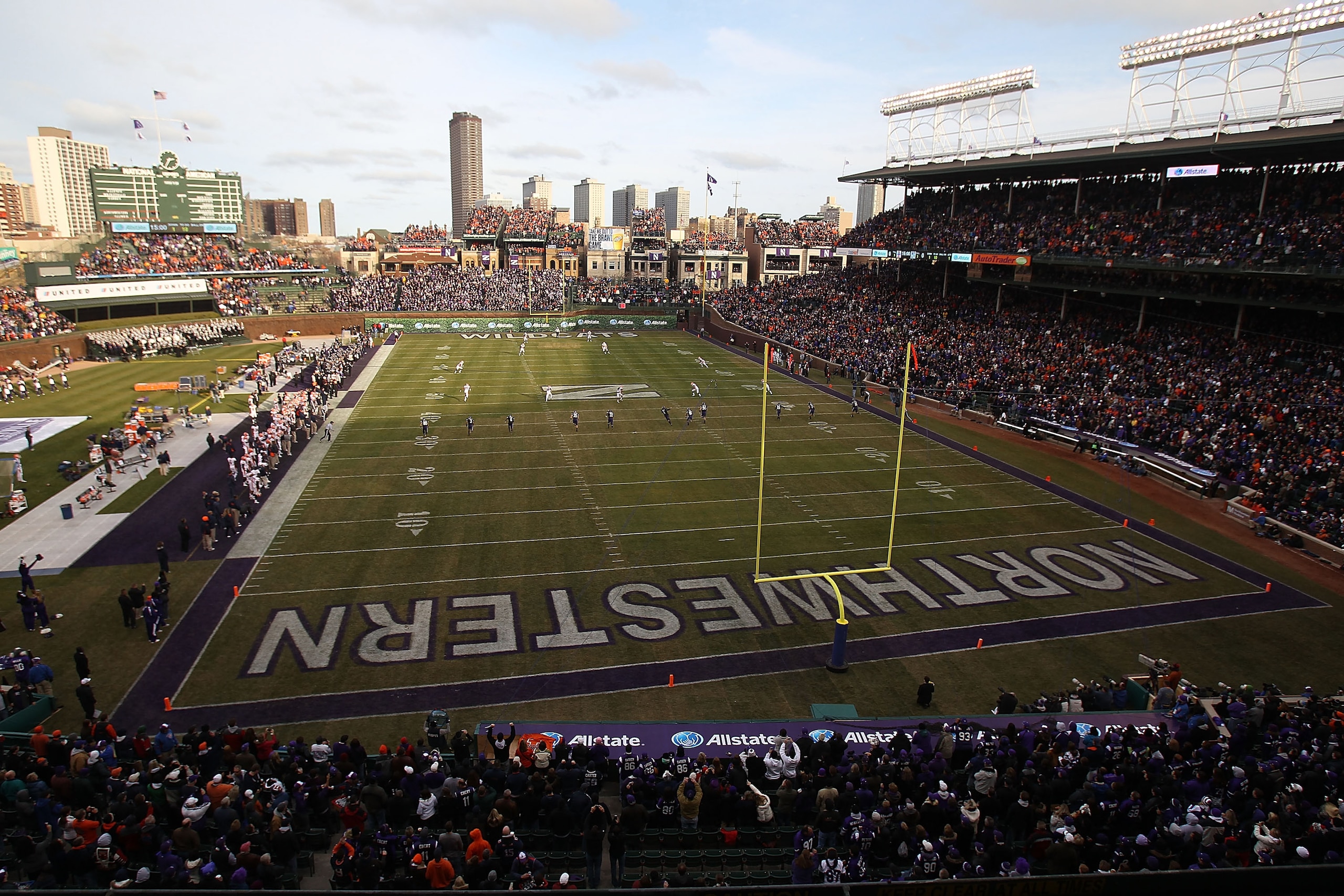 CHICAGO, IL - NOVEMBER 20: A general view as the Northwestern Wildcats take on the Illinois Fighting Illini during a game played at Wrigley Field on November 20, 2010 in Chicago, Illinois. Illinois defeated Northwestern 48-27. (Photo by Jonathan Daniel/Ge