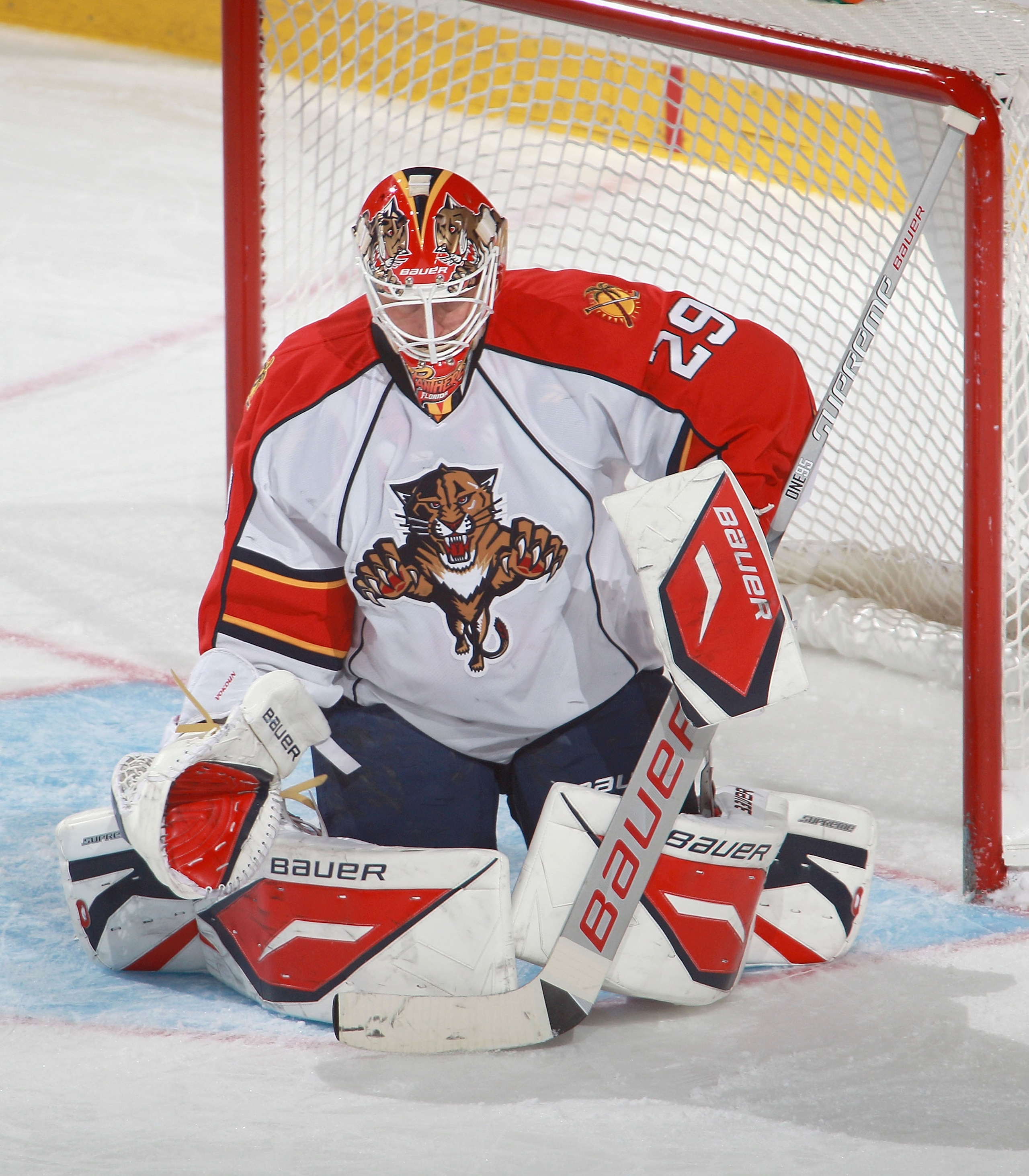 BUFFALO, NY - DECEMBER 23:  Tomas Vokoun #29 of the Florida Panthers pulls in a rebound against the Buffalo Sabres  at HSBC Arena on December 23, 2010 in Buffalo, New York. Florida won 4-3.  (Photo by Rick Stewart/Getty Images)