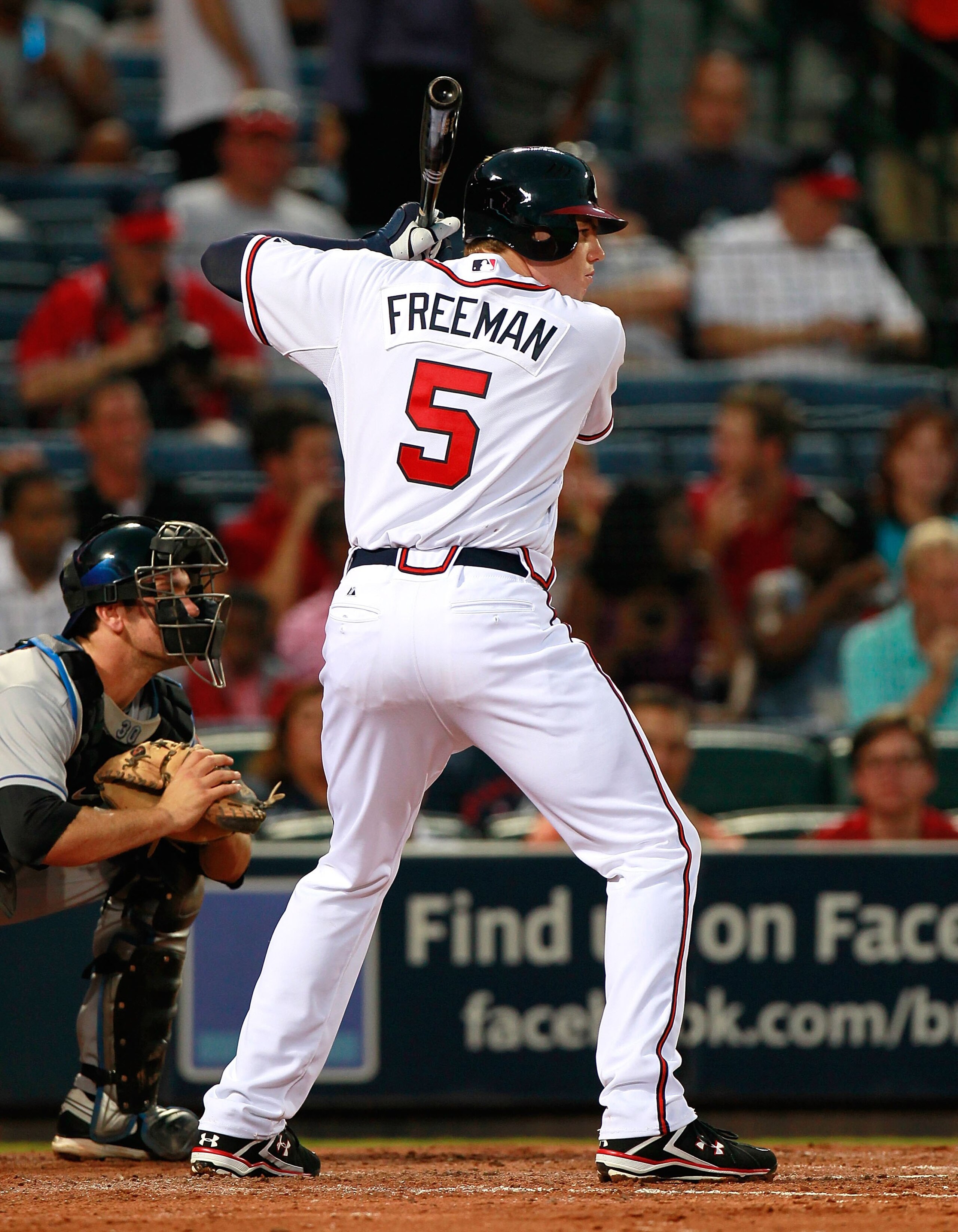 ATLANTA - SEPTEMBER 01:  Freddie Freeman #5 of the Atlanta Braves against the New York Mets at Turner Field on September 1, 2010 in Atlanta, Georgia.  (Photo by Kevin C. Cox/Getty Images)
