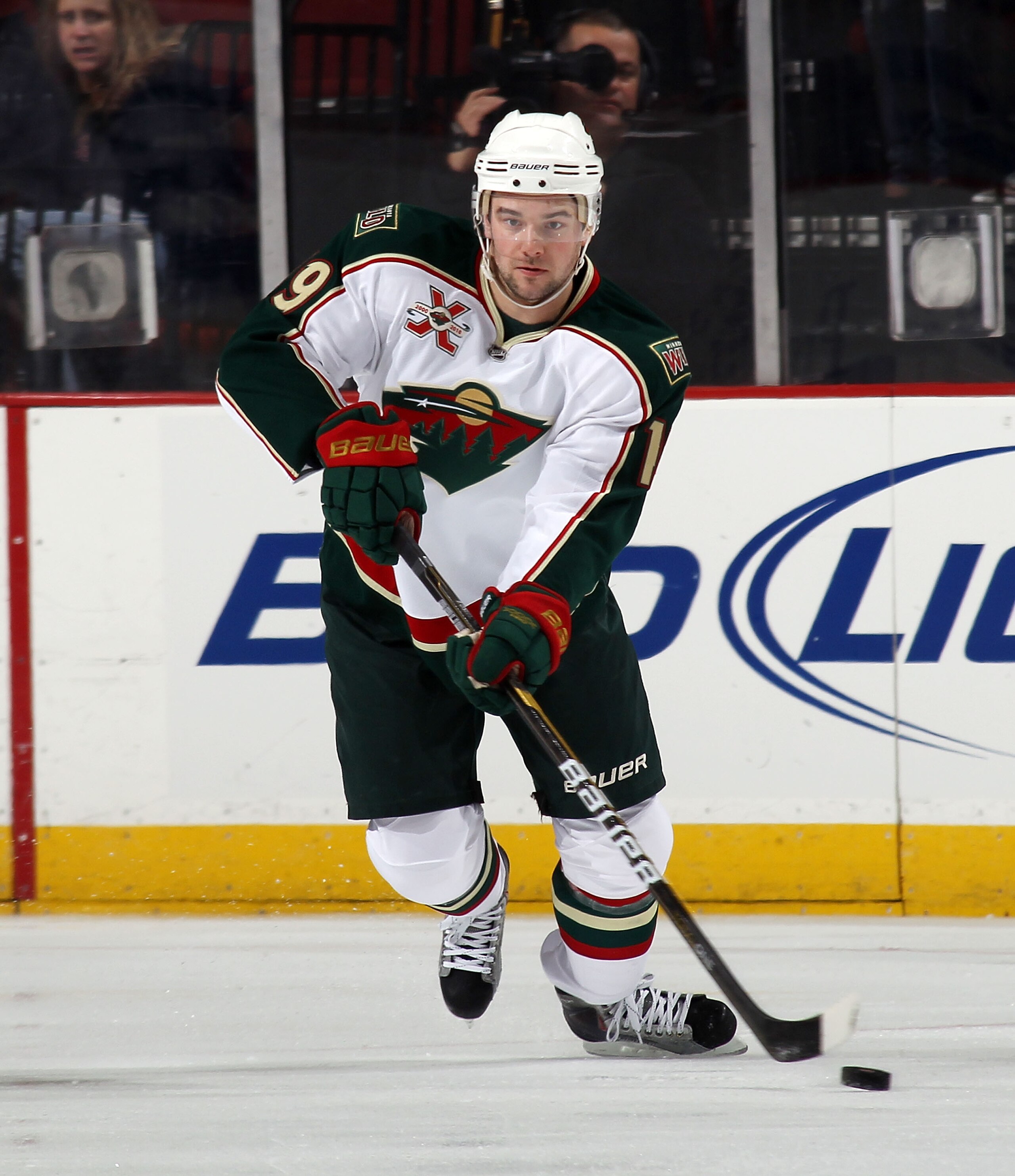 NEWARK, NJ - JANUARY 04: Patrick O'Sullivan #19 of the Minnesota Wild skates against the New Jersey Devils at the Prudential Center on January 4, 2011 in Newark, New Jersey. The Wild defeated the Devils 2-1.  (Photo by Bruce Bennett/Getty Images)