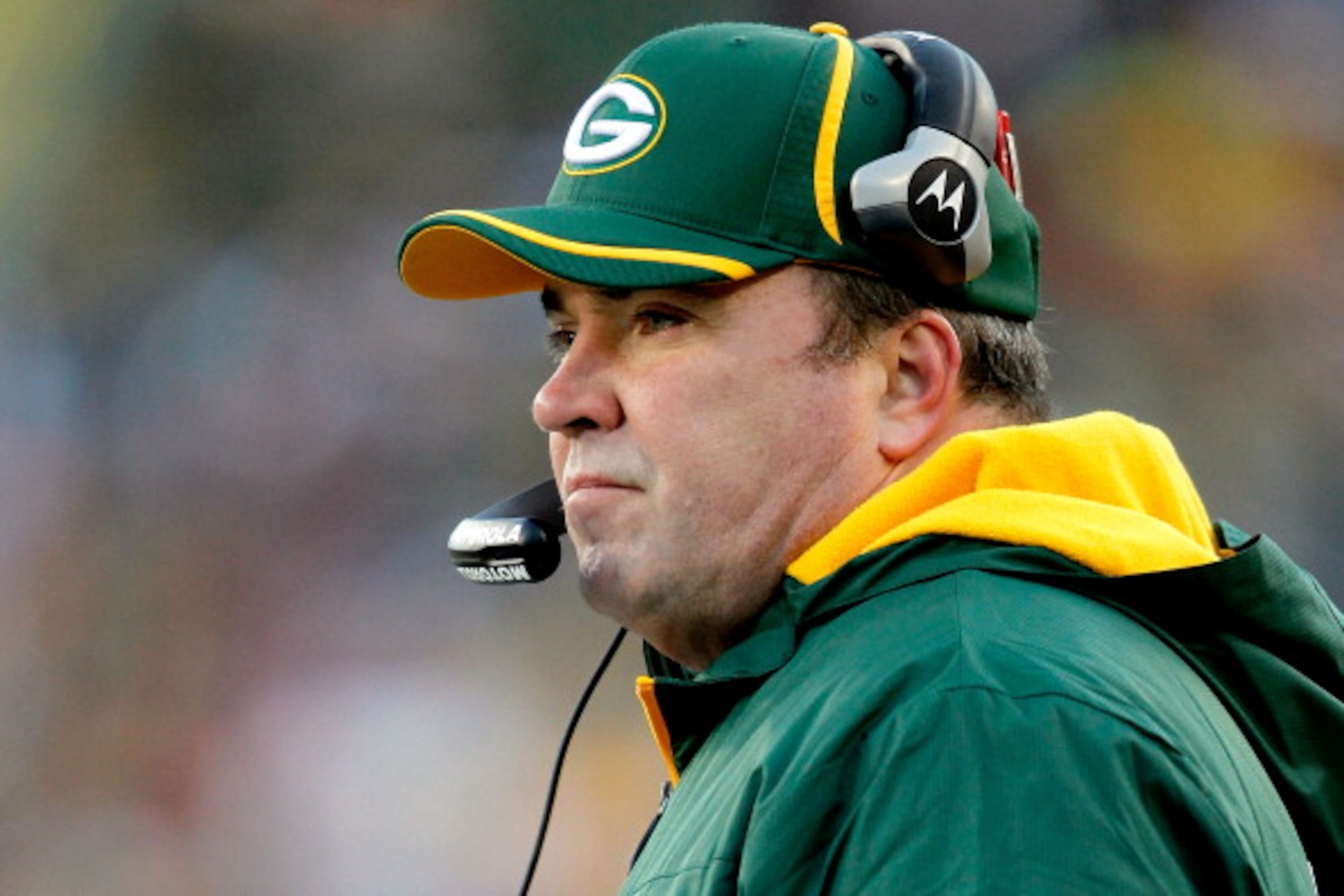GREEN BAY, WI - JANUARY 02:  Head coach Mike McCarthy of the Green Bay Packers on the sidelines against the Chicago Bears at Lambeau Field on January 2, 2011 in Green Bay, Wisconsin.  (Photo by Matthew Stockman/Getty Images)