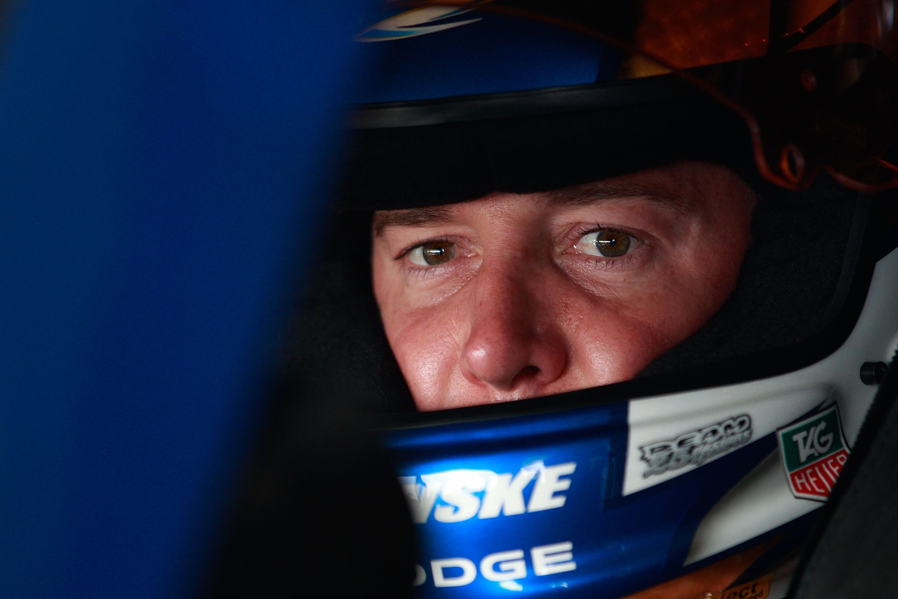 HOMESTEAD, FL - NOVEMBER 19:  Kurt Busch, driver of the #2 Miller Lite Dodge, prepares to drive during practice for the NASCAR Sprint Cup Series Ford 400 at Homestead-Miami Speedway on November 19, 2010 in Homestead, Florida.  (Photo by Chris Graythen/Get