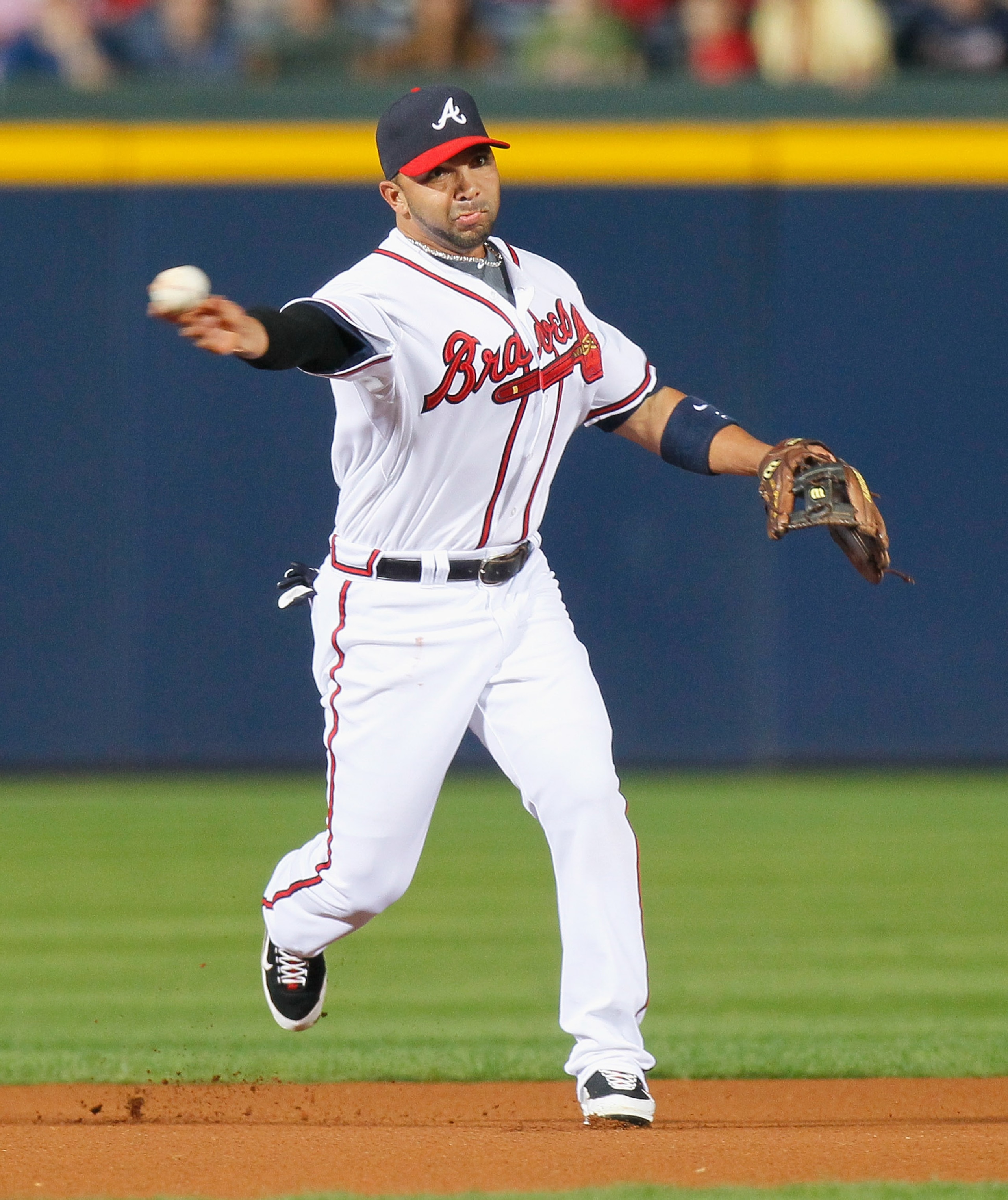 ATLANTA - OCTOBER 11:  Alex Gonzalez #2 of the Atlanta Braves against the San Francisco Giants during Game Four of the NLDS of the 2010 MLB Playoffs at Turner Field on October 11, 2010 in Atlanta, Georgia.  (Photo by Kevin C. Cox/Getty Images)