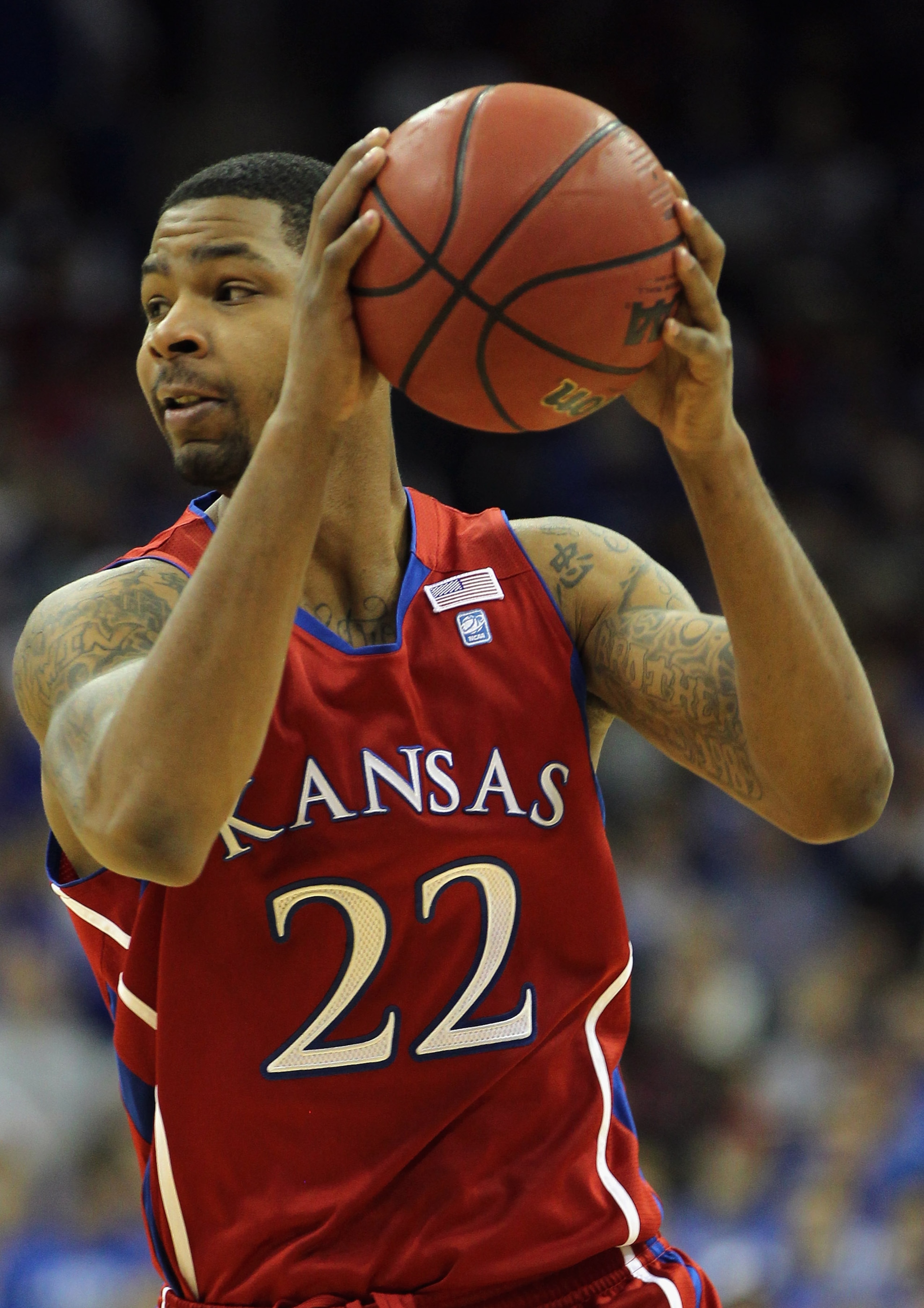 KANSAS CITY, MO - DECEMBER 11: Marcus Morris #22 of the Kansas Jayhawks in action during the game against the Colorado State Rams on December 11, 2010 at the Sprint Center in Kansas City, Missouri. (Photo by Jamie Squire/Getty Images) KANSAS CITY, MO - DECEMBER 11: Marcus Morris #22 of the Kansas Jayhawks in action during the game against the Colorado State Rams on December 11, 2010 at the Sprint Center in Kansas City, Missouri. (Photo by Jamie Squire/Getty Images)